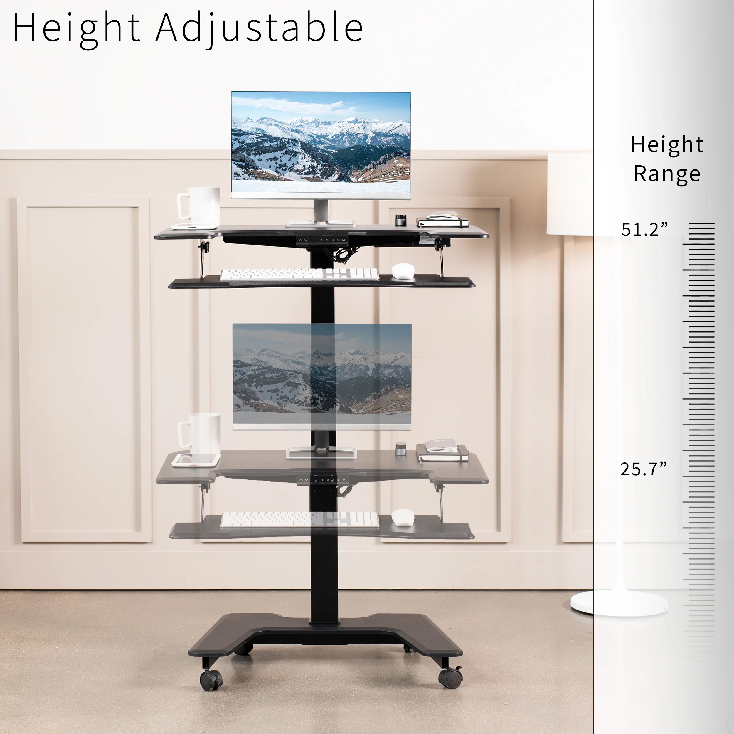 36" Electric Mobile Compact Desk - Image 5