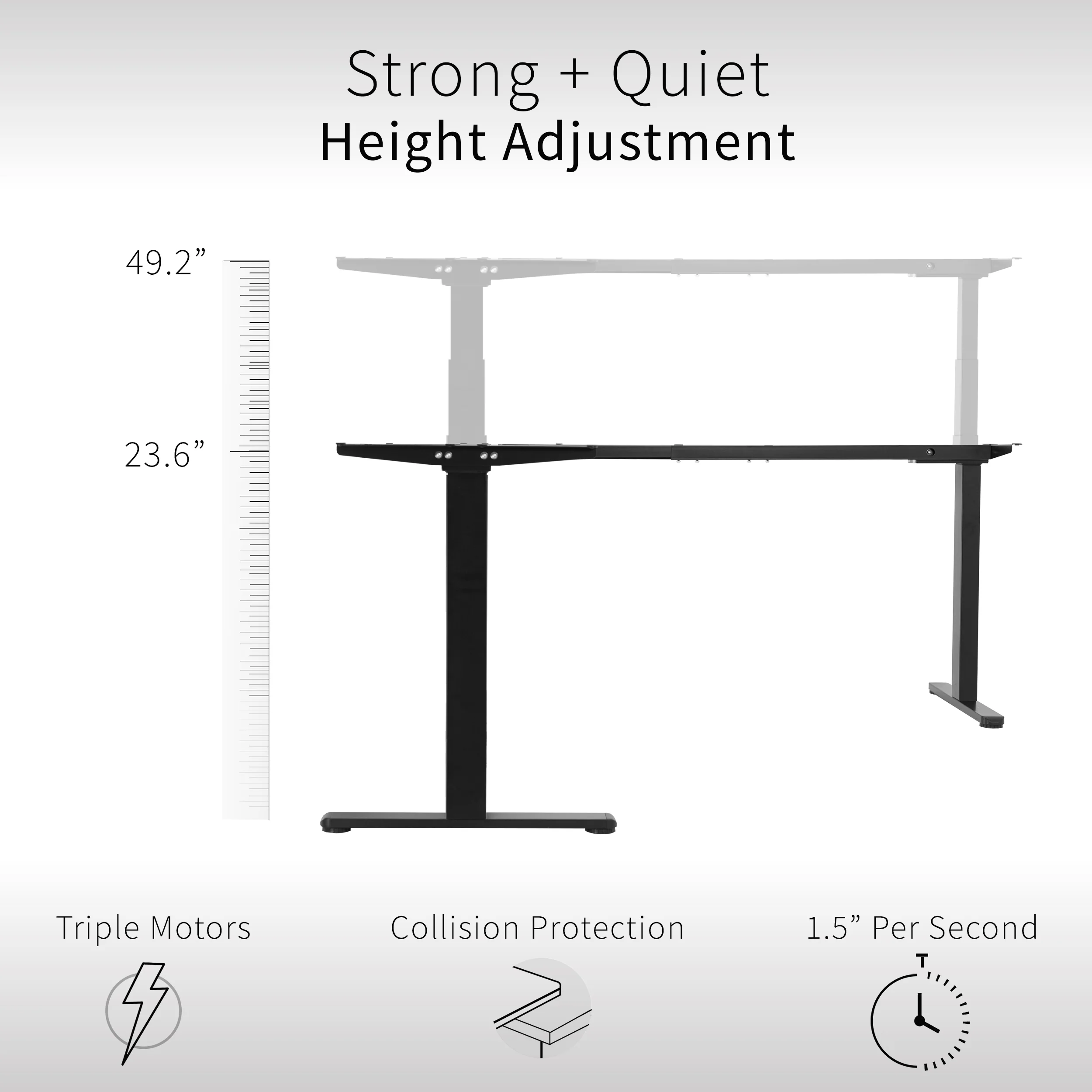 Electric Multi Motor Corner Desk Frame with Memory Controller - Image 3