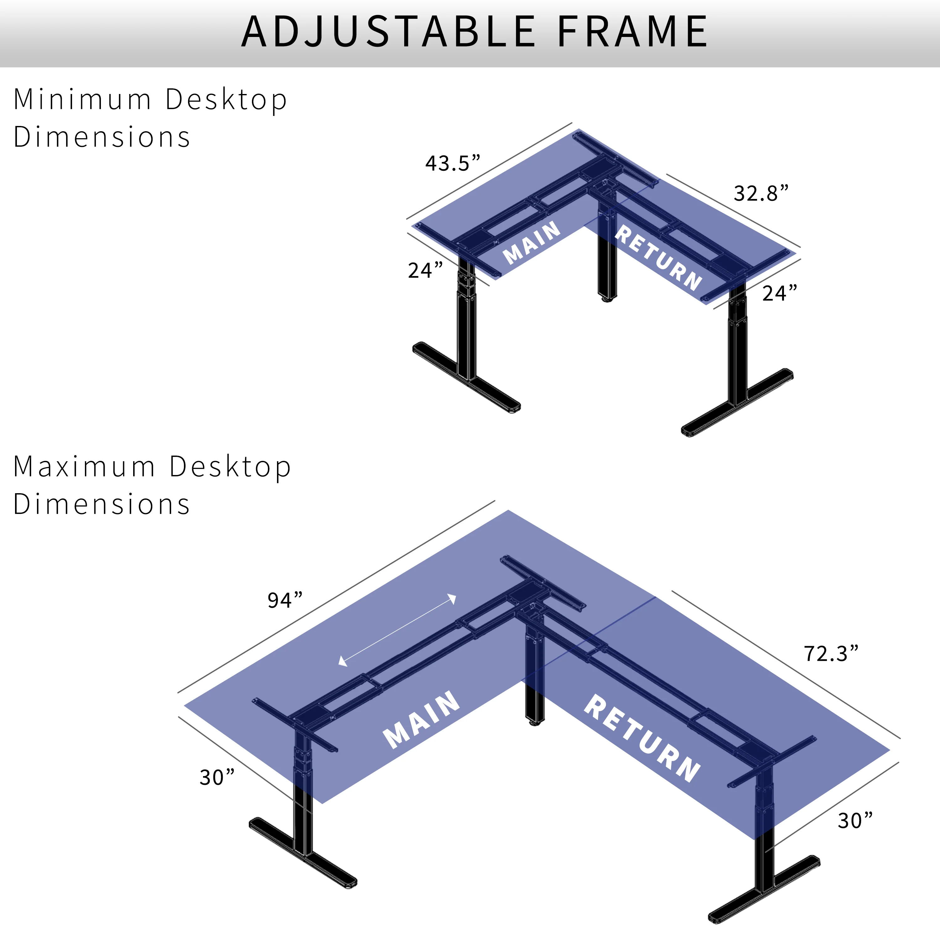 Electric Multi Motor Corner Desk Frame with Memory Controller - Image 6