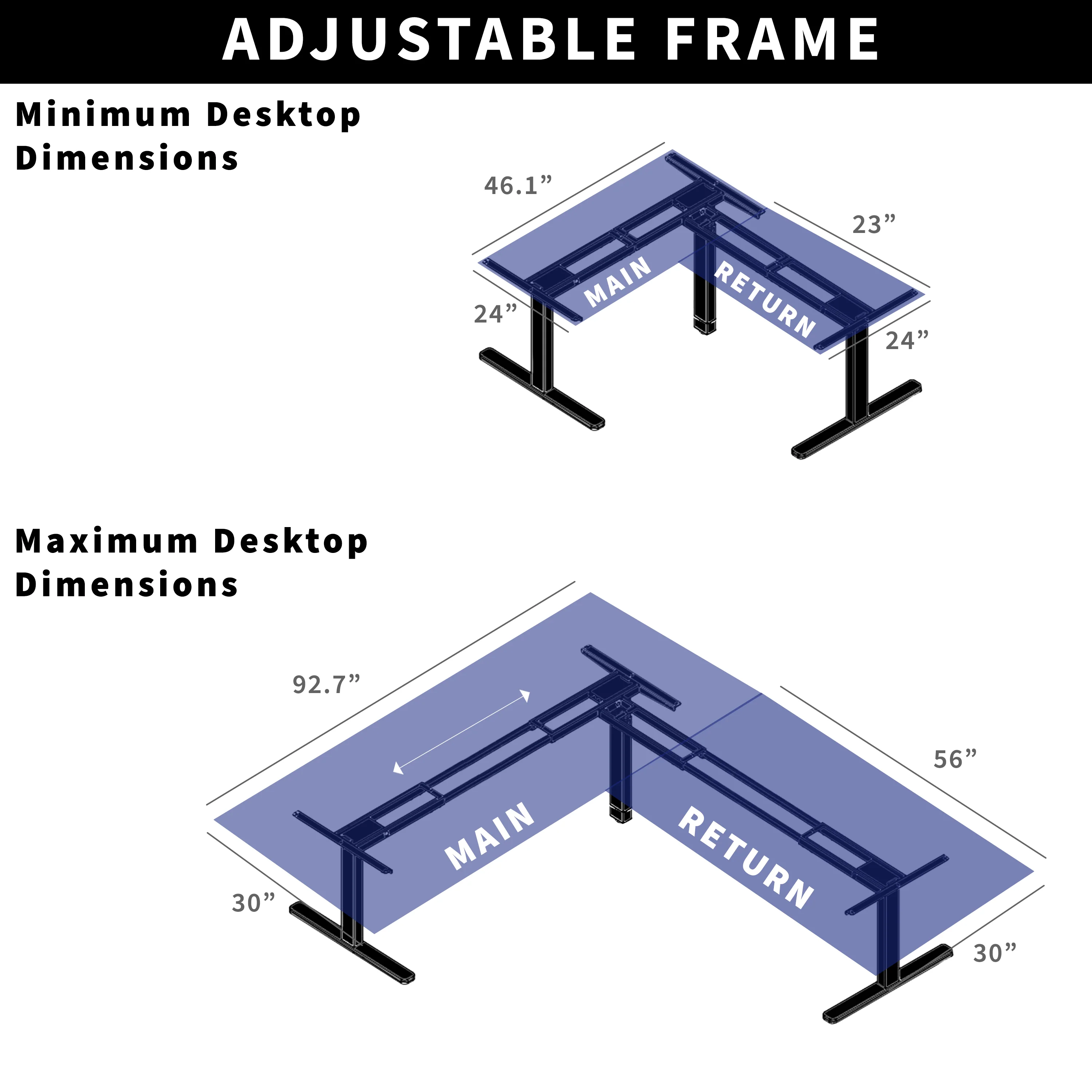 Electric Multi Motor Corner Desk Frame with Touch Screen Memory Controller - Image 6