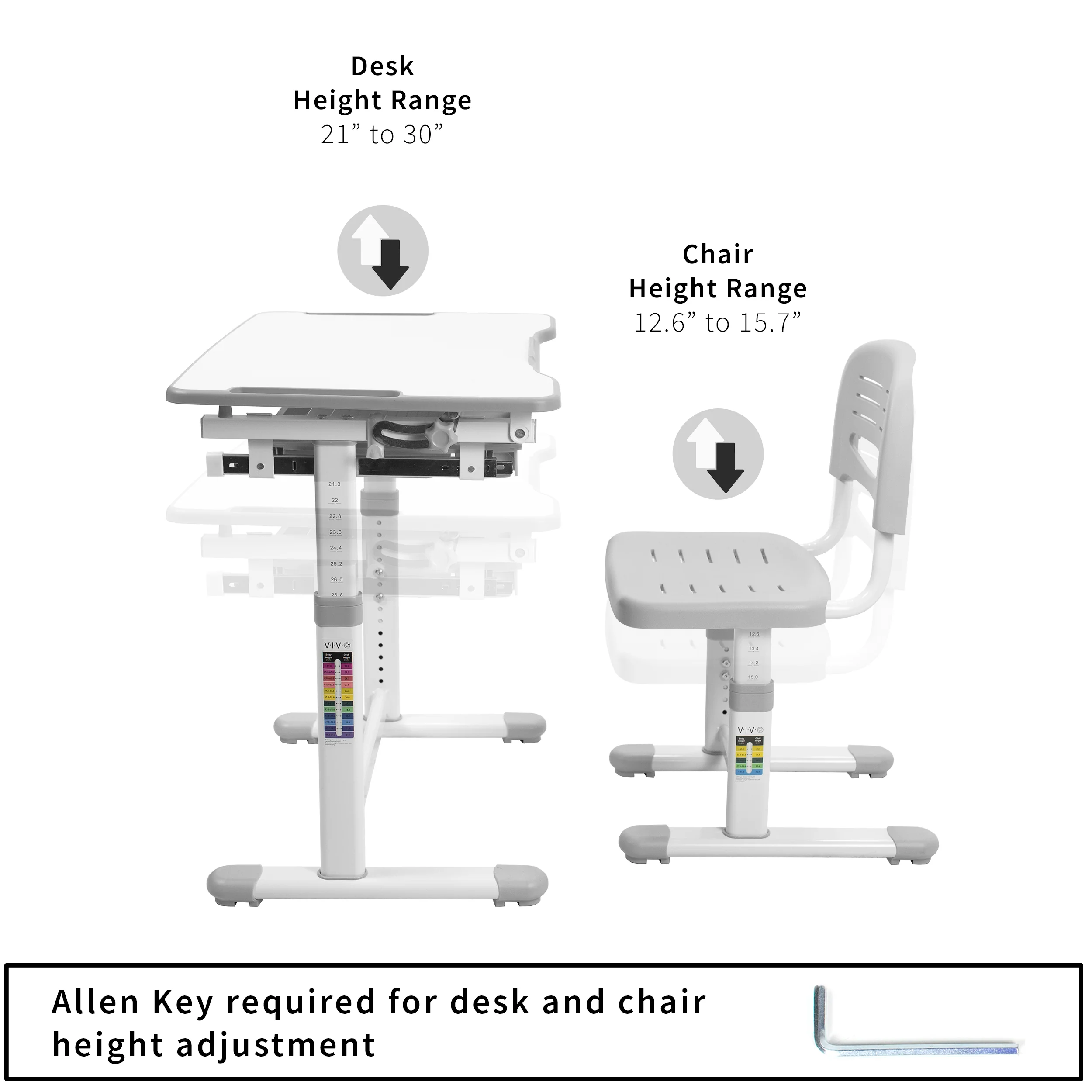 Kids' Height Adjustable Desk and Chair - Image 5