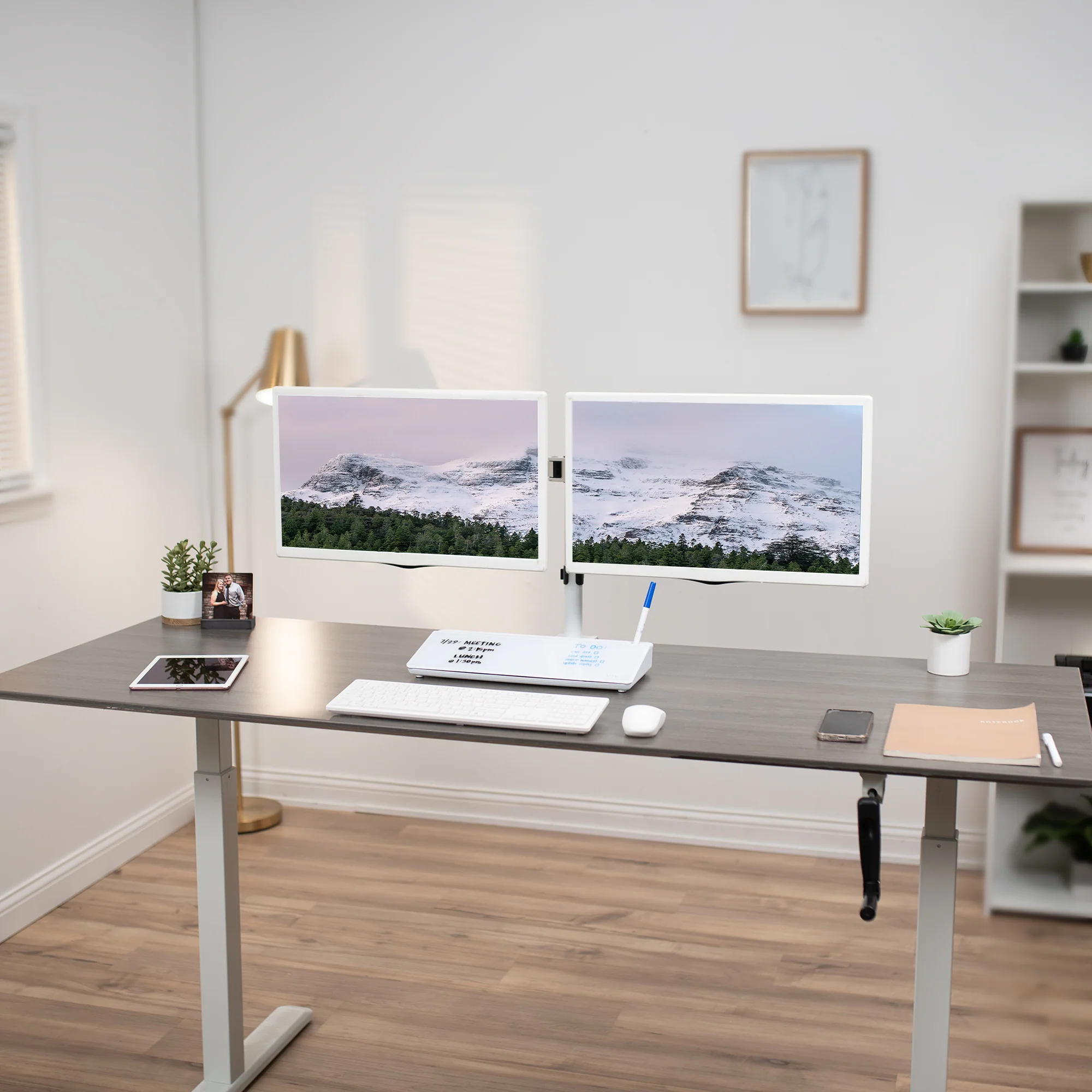Glass 16" x 7" Desktop Whiteboard with Storage - Image 9