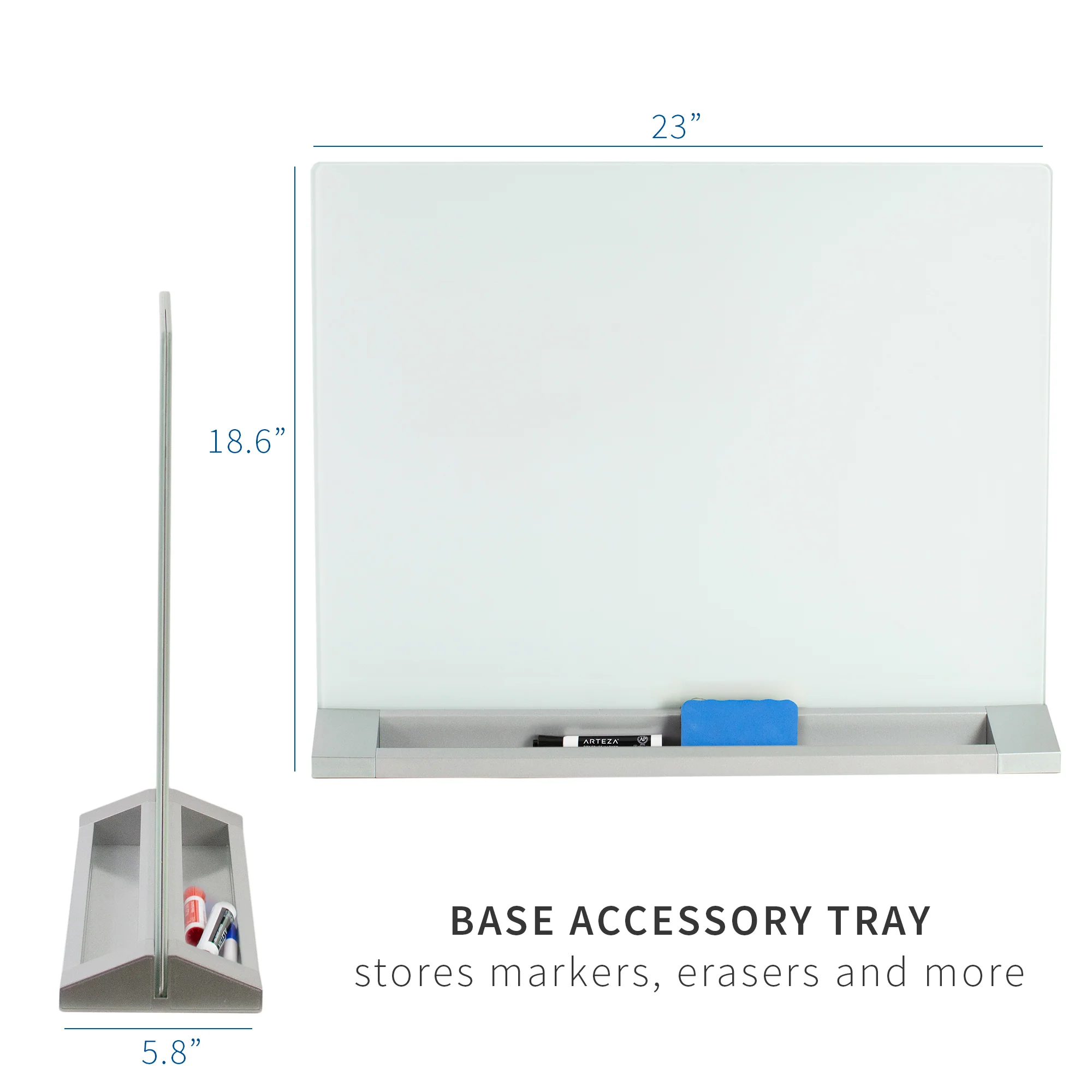 Glass 23" x 19" Desktop Whiteboard - Image 3