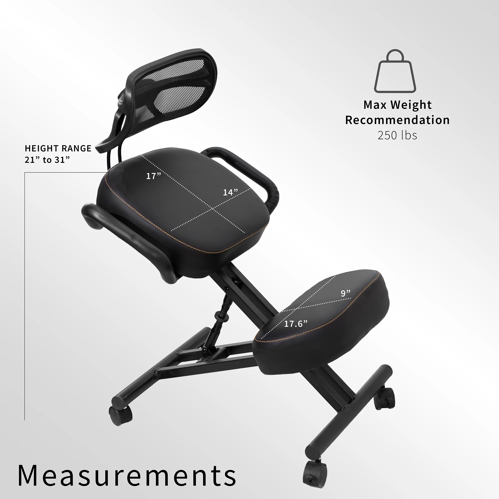 Adjustable Ergonomic Kneeling Chair with Back Support - Image 3