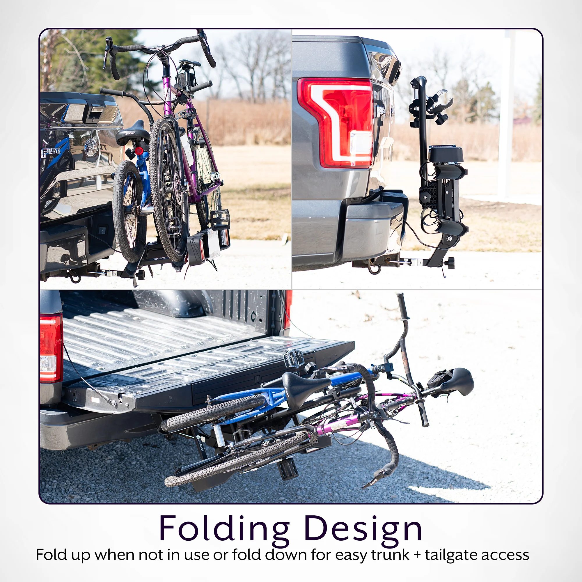 Life Finds by VIVO Hitch Bike Rack with Taillights and License Plate Holder - Image 6