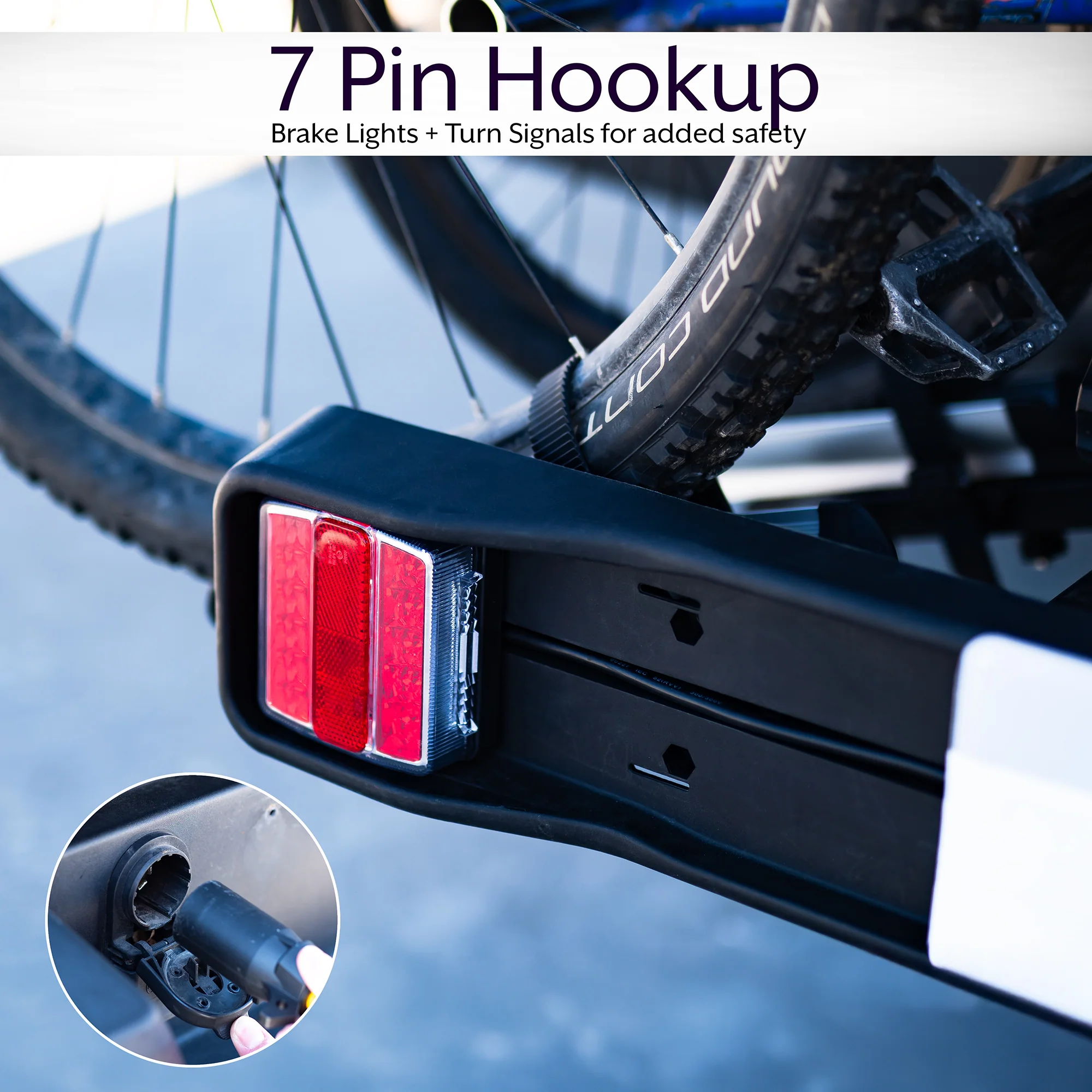 Life Finds by VIVO Hitch Bike Rack with Taillights and License Plate Holder - Image 7