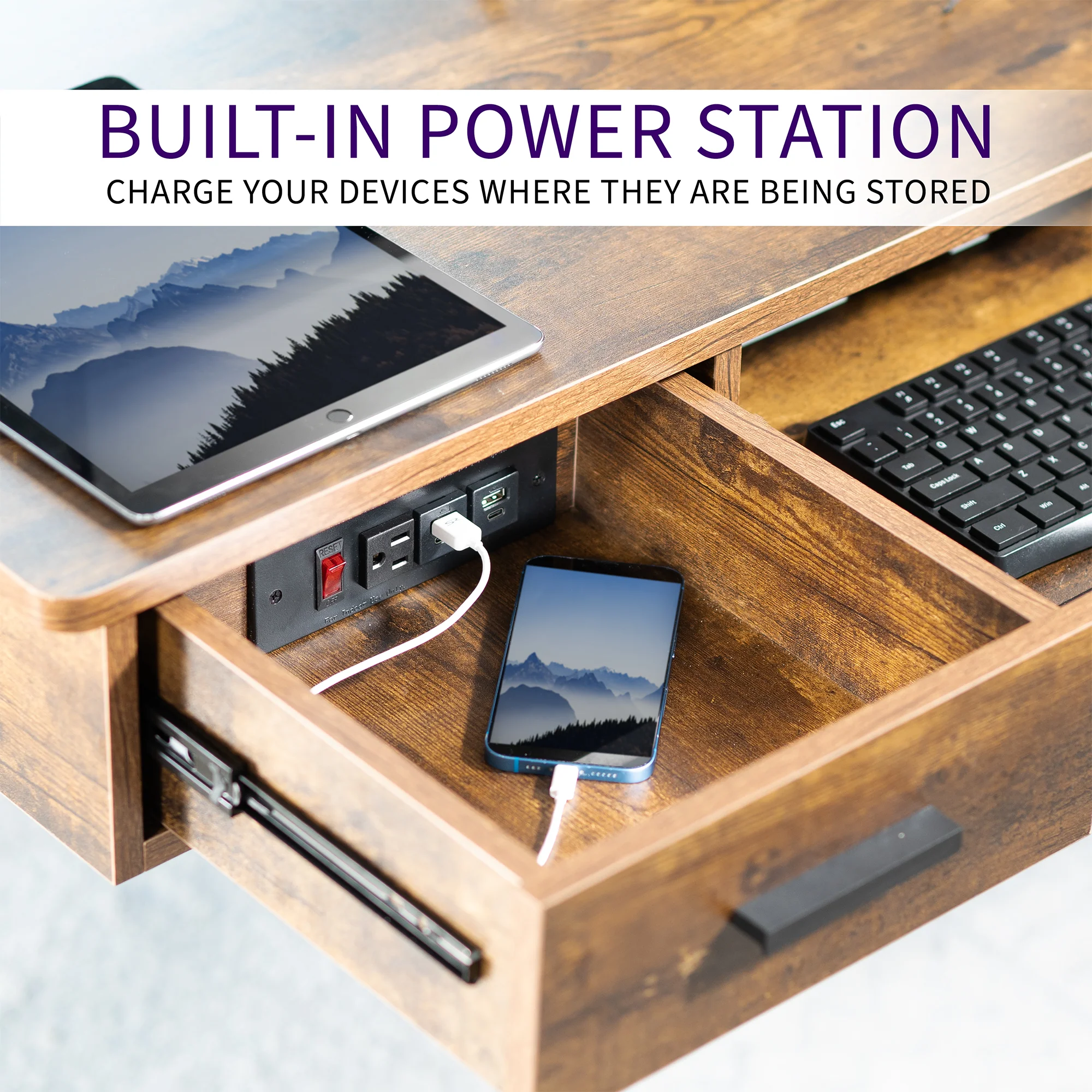 Life Finds by VIVO Compact In-Drawer Outlet Charging Station - Image 9