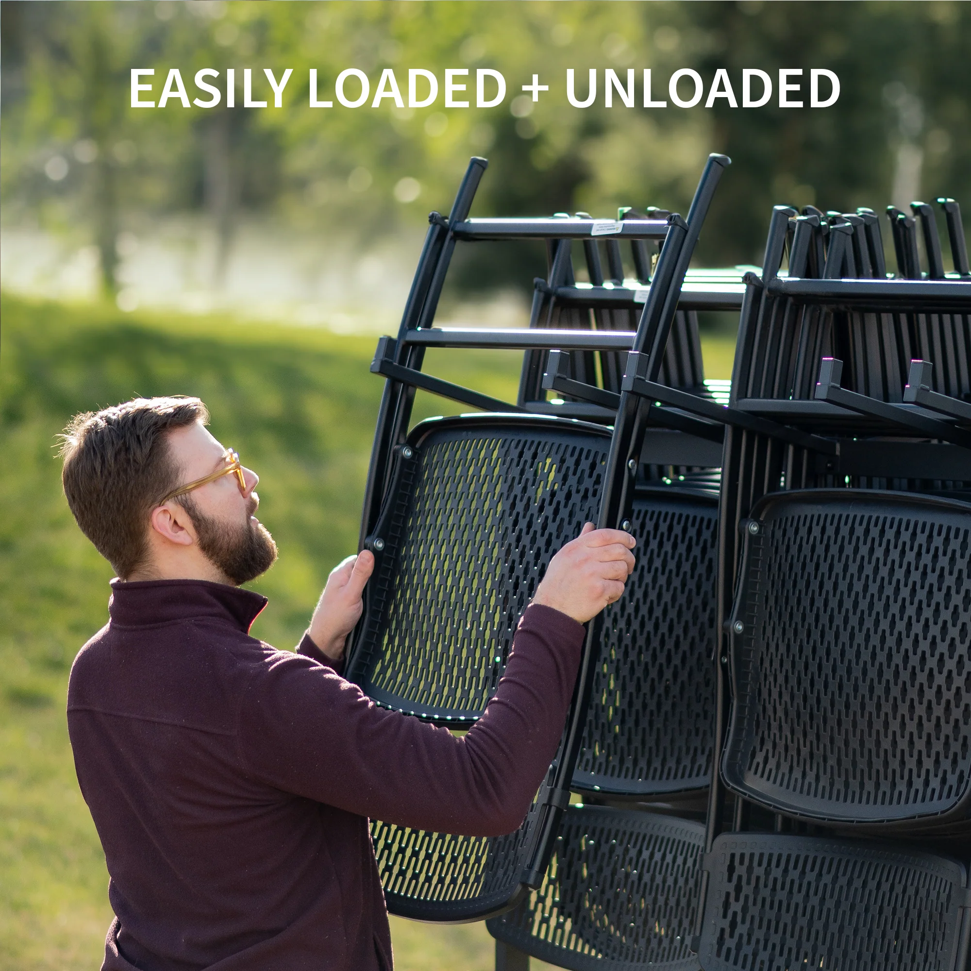 Life Finds by VIVO Folding Table and Chair Cart with Cover - Image 6
