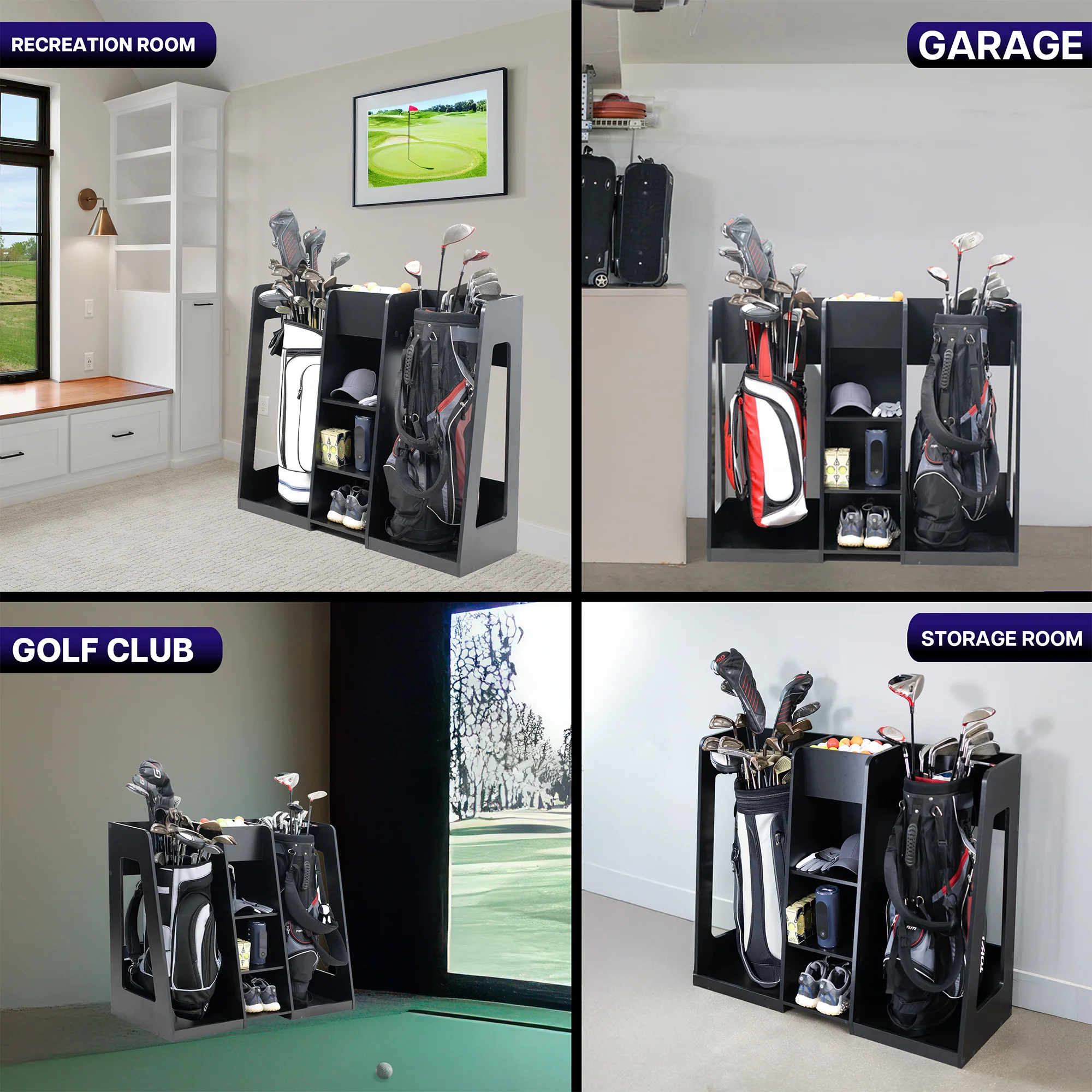 Life Finds by VIVO Golf Bag Storage Organizer - Image 6
