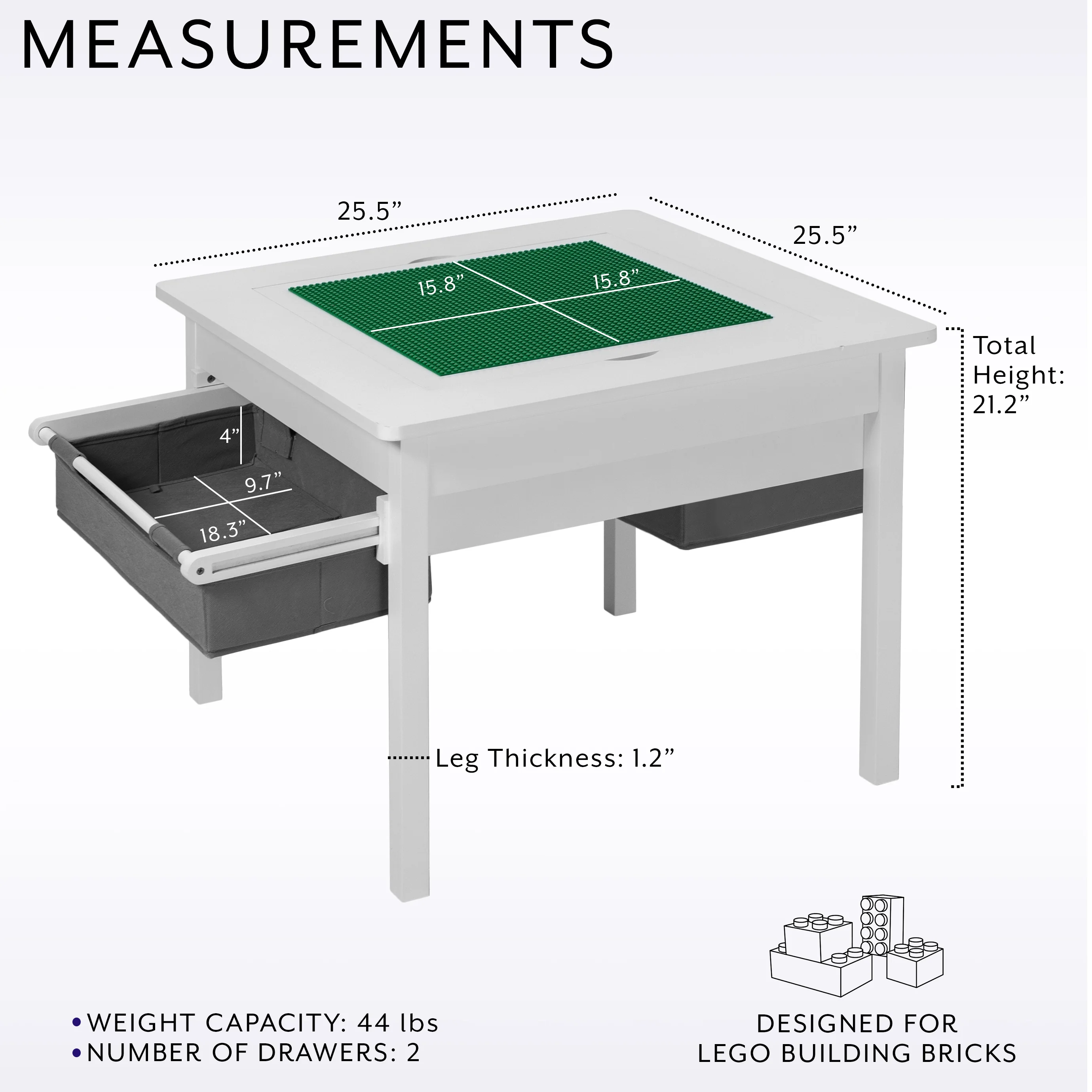 Life Finds by VIVO Table with Built-in Storage Designed for Lego Bricks - Image 4