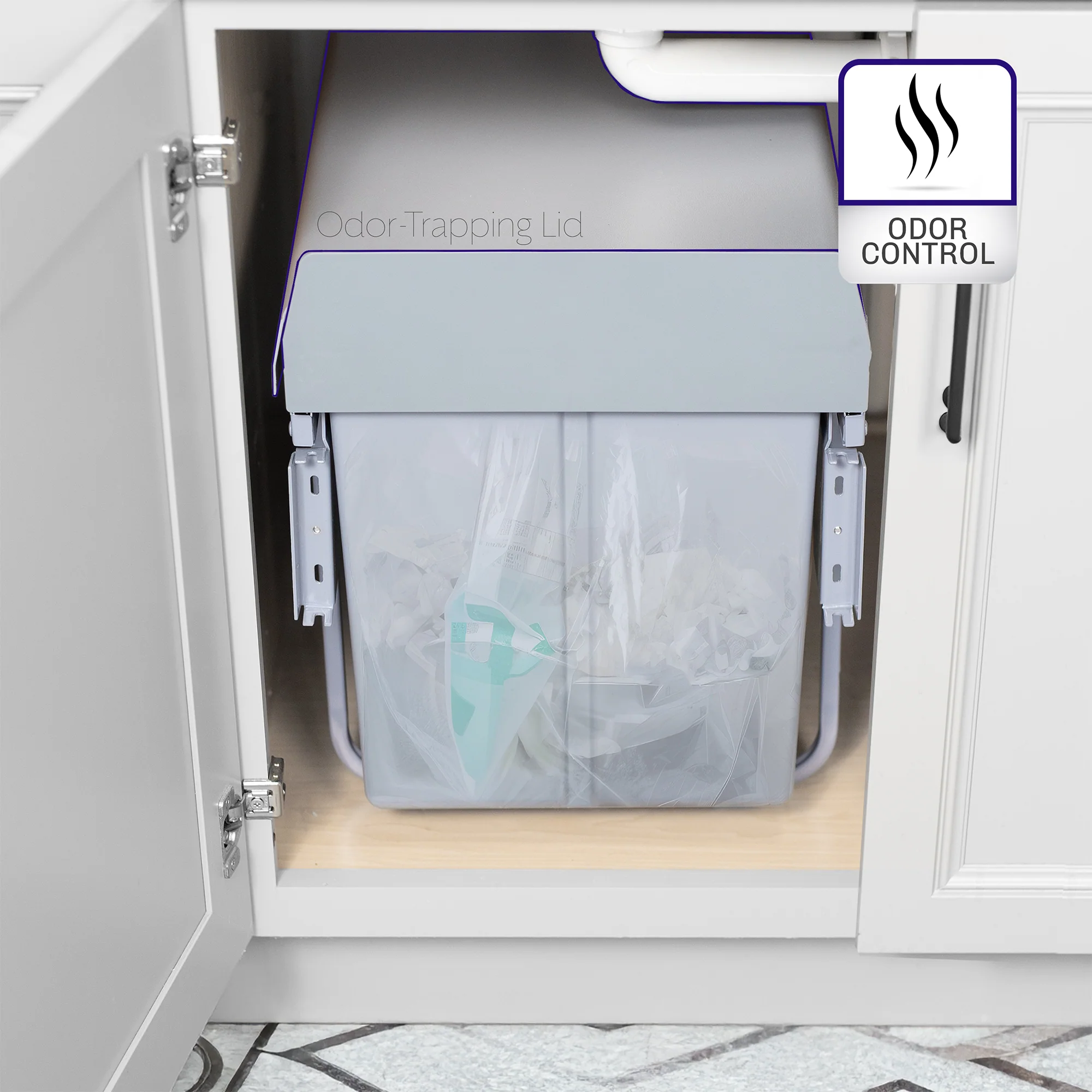 Life Finds by VIVO Under Counter Pull Out Dual Trash Can System - Image 8