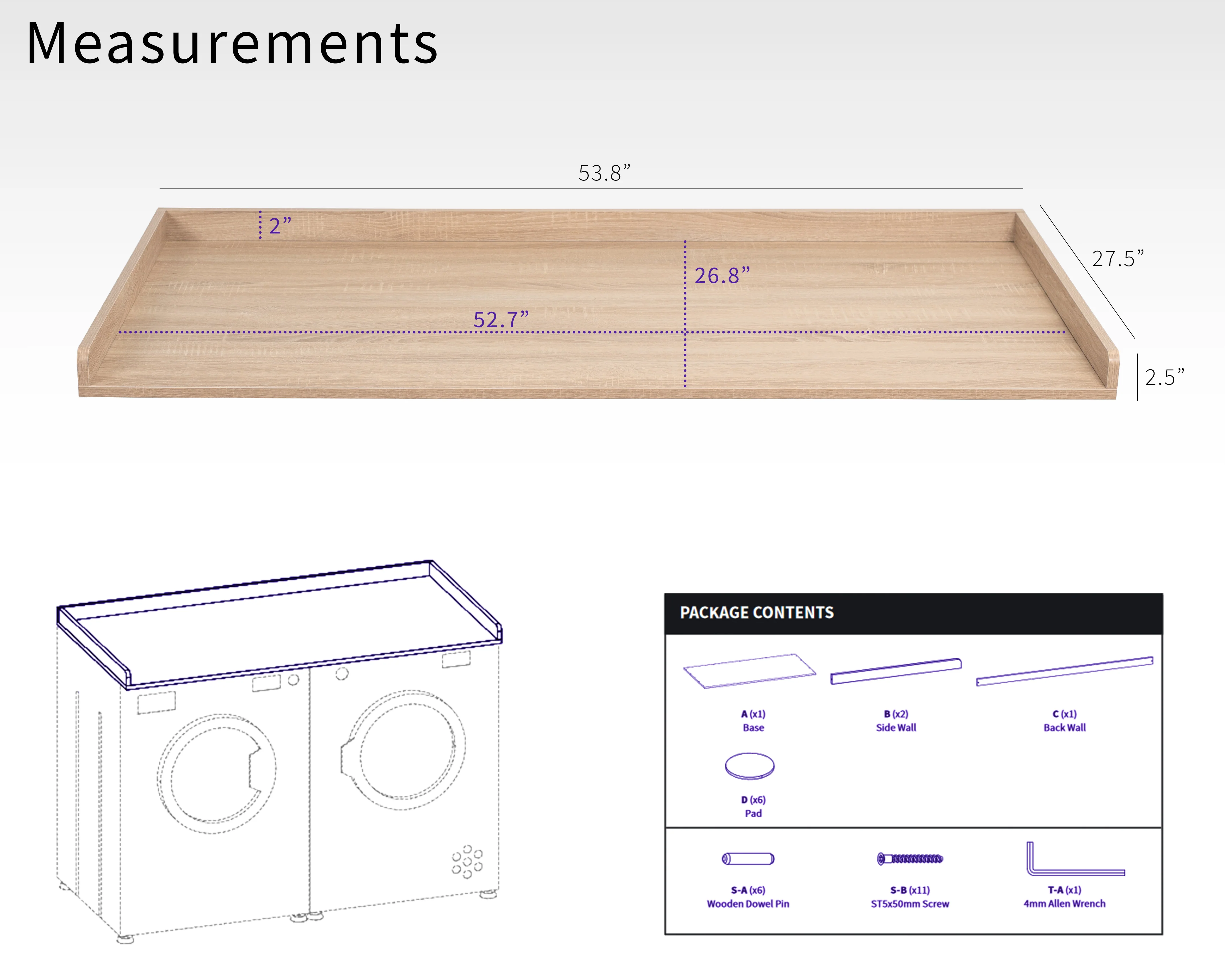 Life Finds by VIVO Washer/Dryer Countertop - Image 3