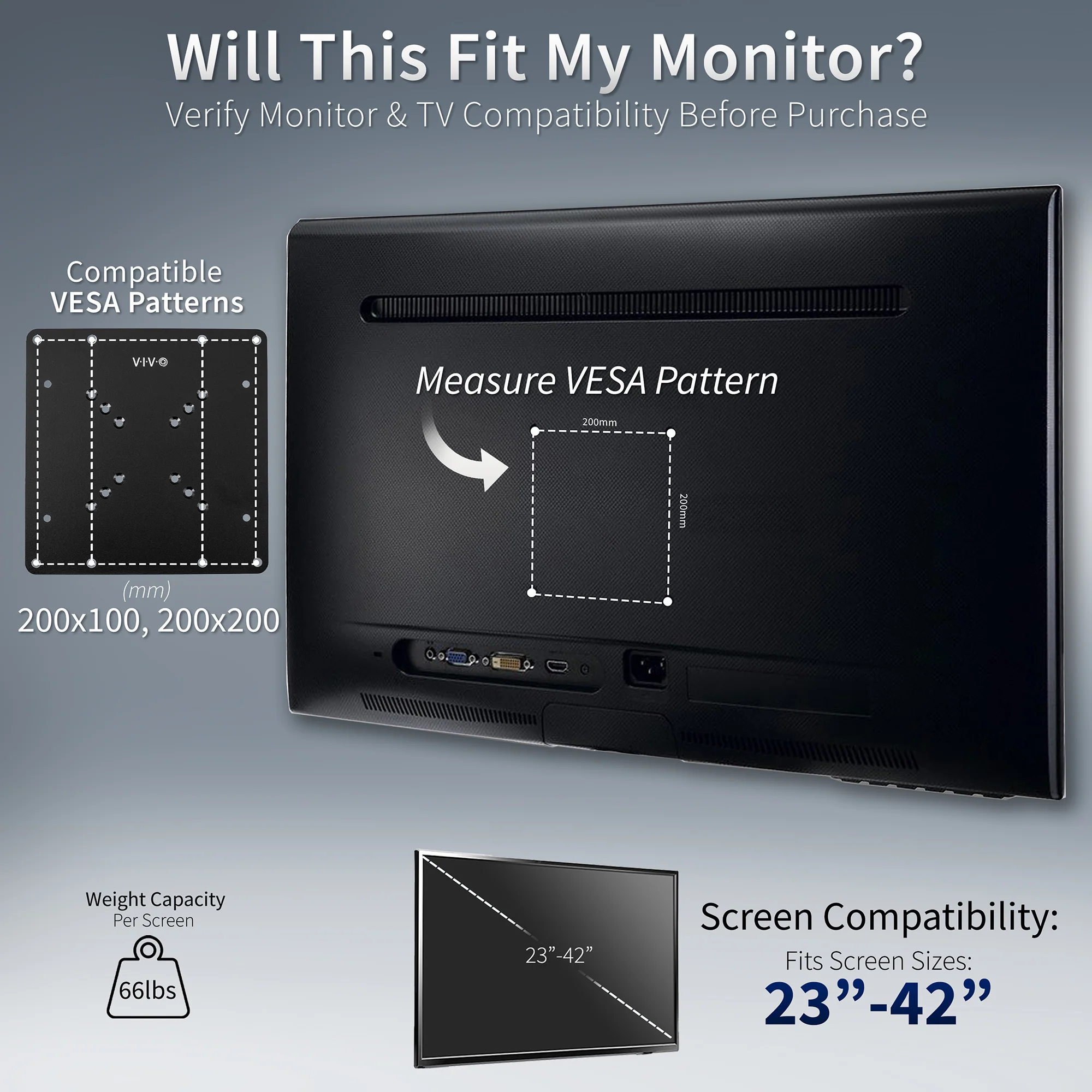 VESA Monitor Adapter 50x50mm to 200x200mm - Image 3
