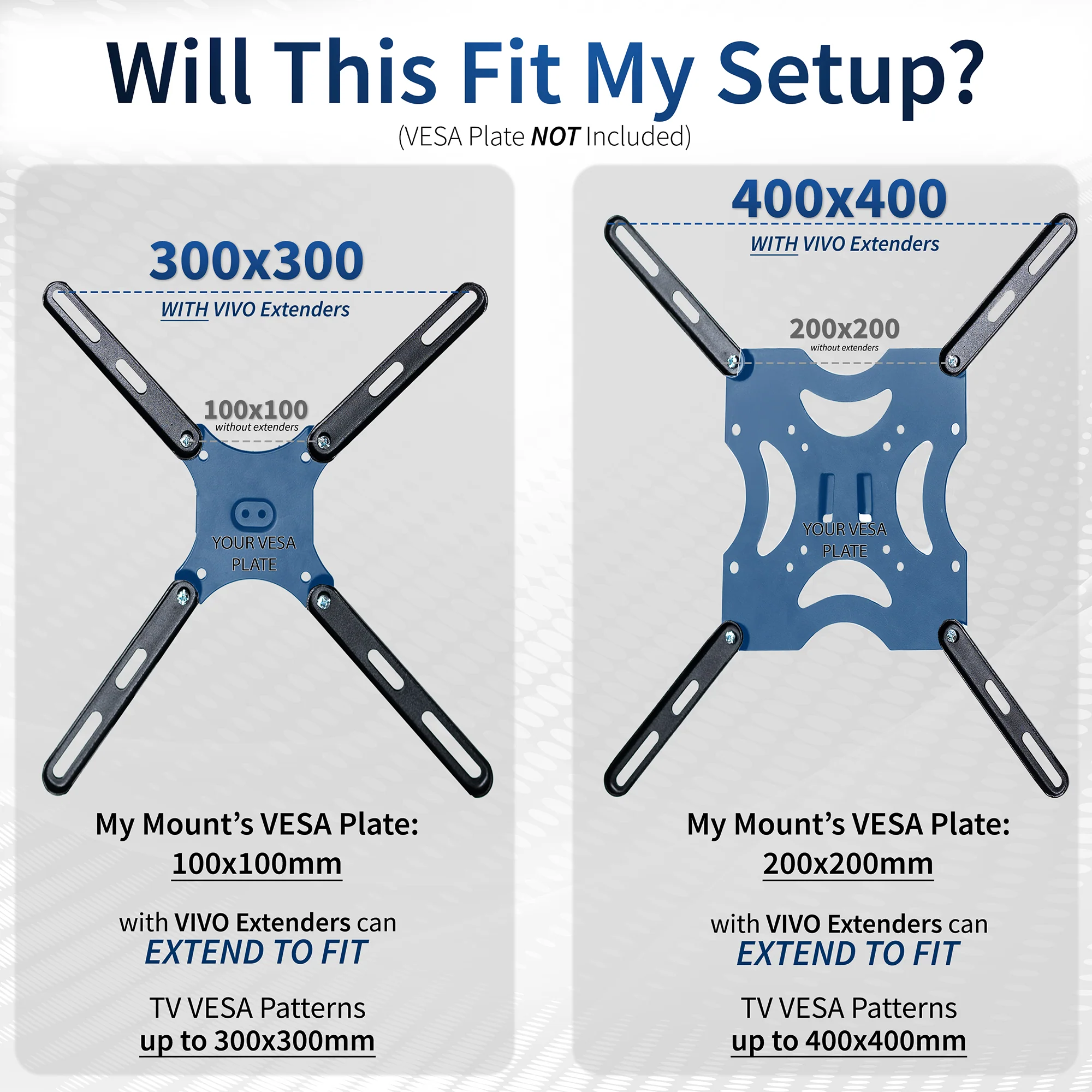 VESA LCD Screen Adapter 100x100mm to 300x300mm, 200x200mm to 400x400mm - Image 3