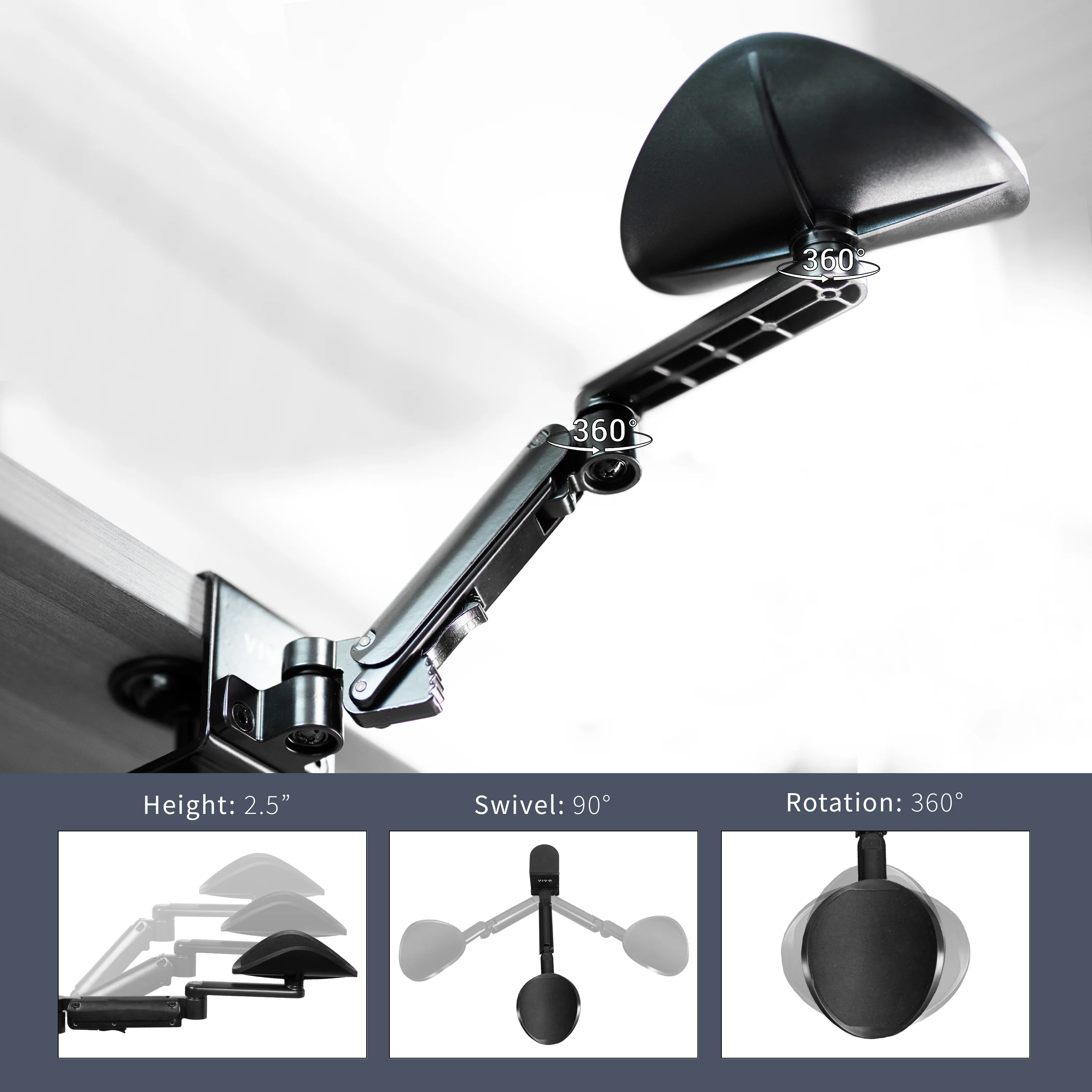 Clamp-on Rotating Arm Rest for Office Desks - Image 5