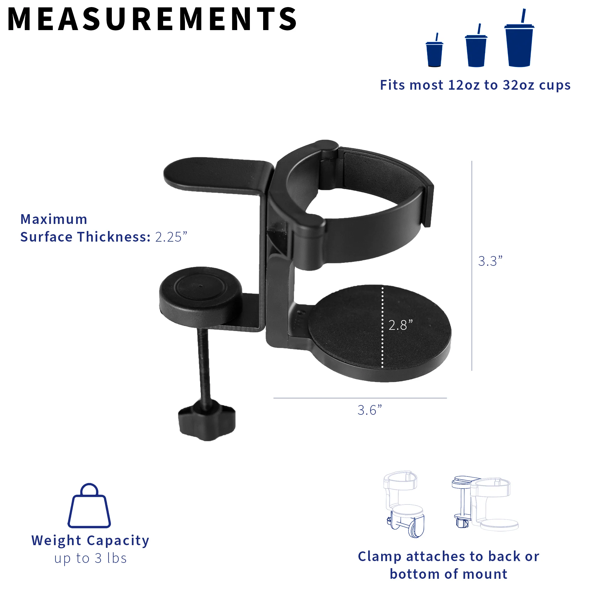 Clamp-on Desk Cup Holder - Image 3