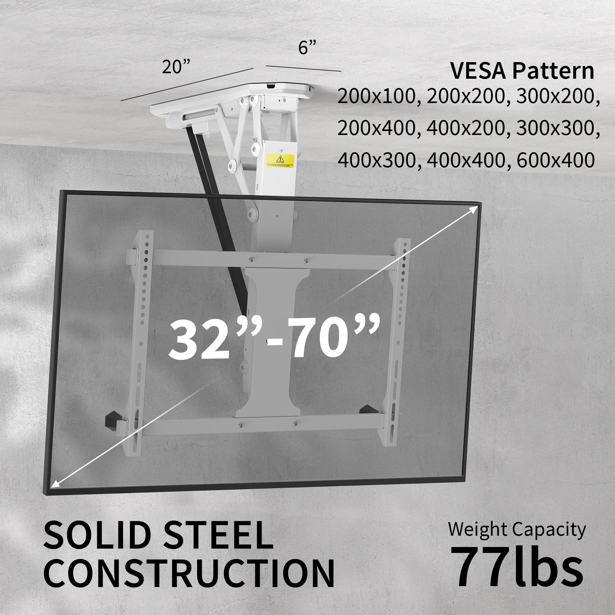 Electric Flip Down Ceiling Mount for 32” to 70” TVs - Image 11