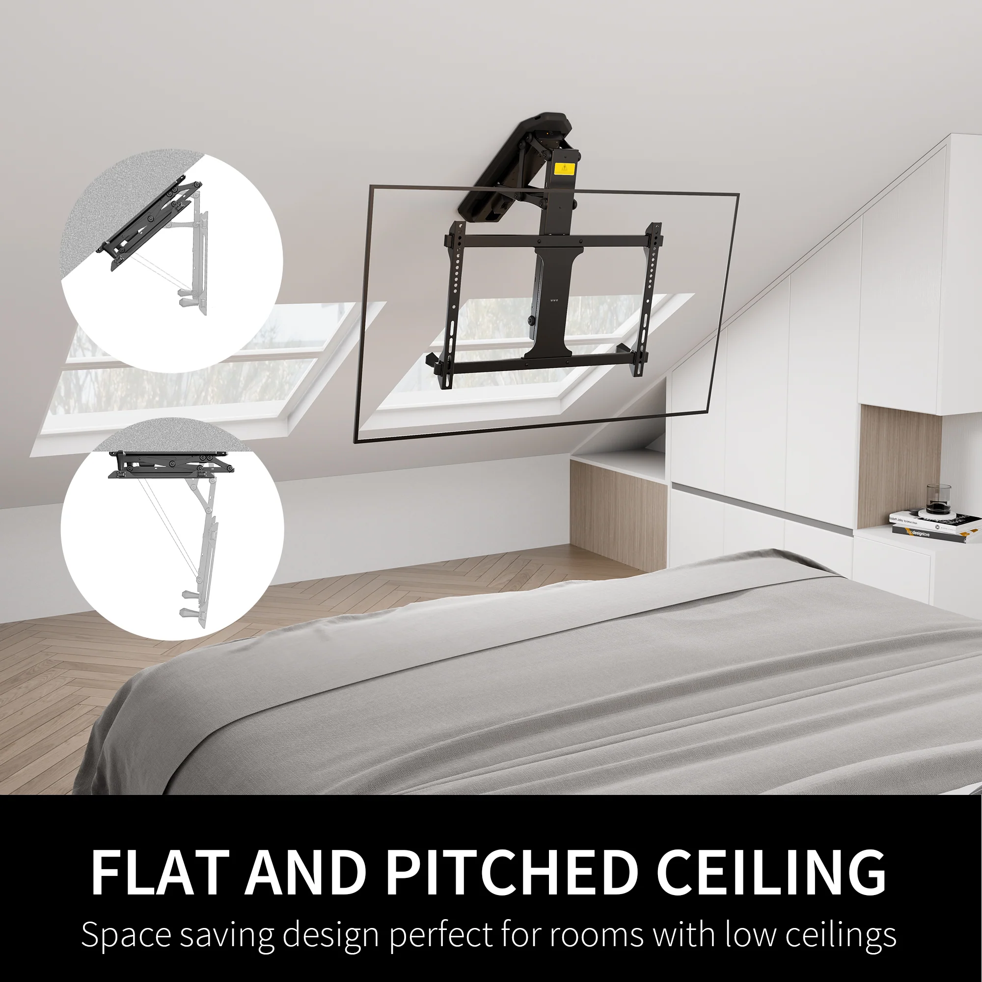 Electric Flip Down Ceiling Mount for 32” to 70” TVs - Image 7