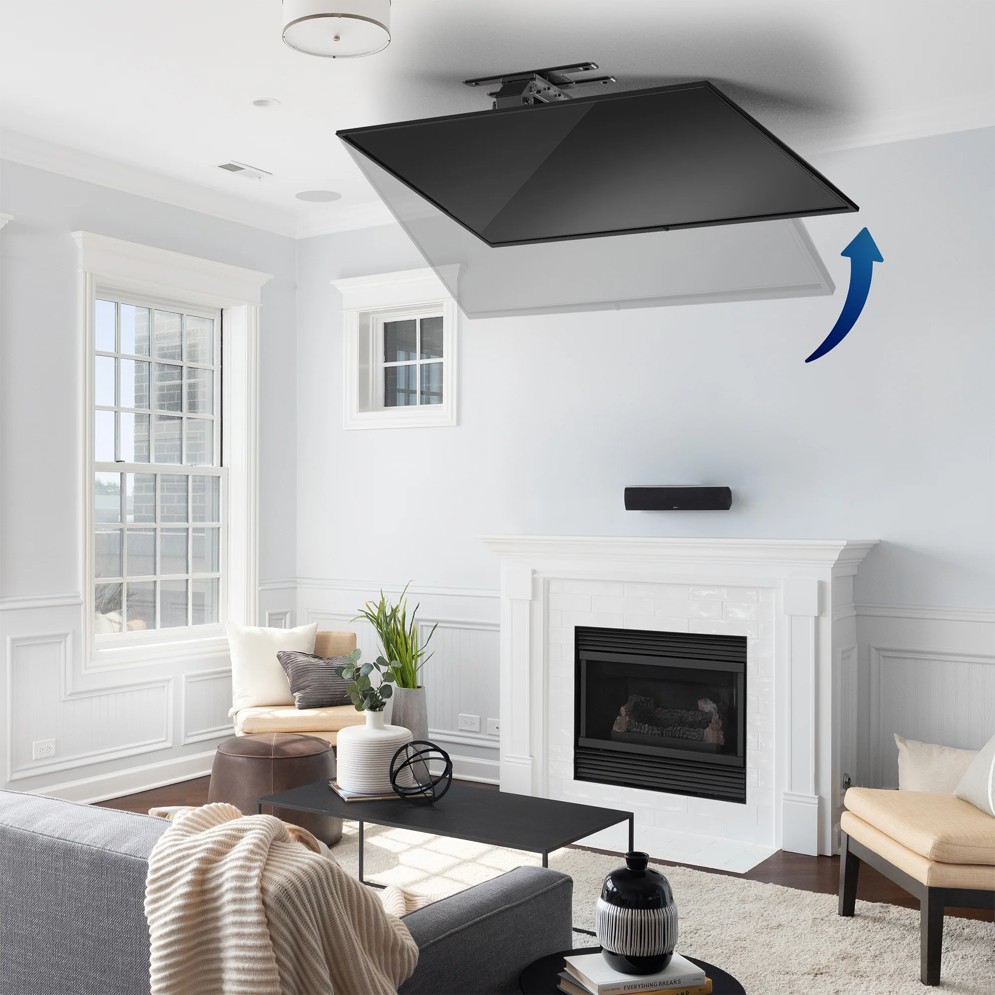 Electric Flip Down / Swivel 37" to 70" TV Ceiling Mount - Image 8