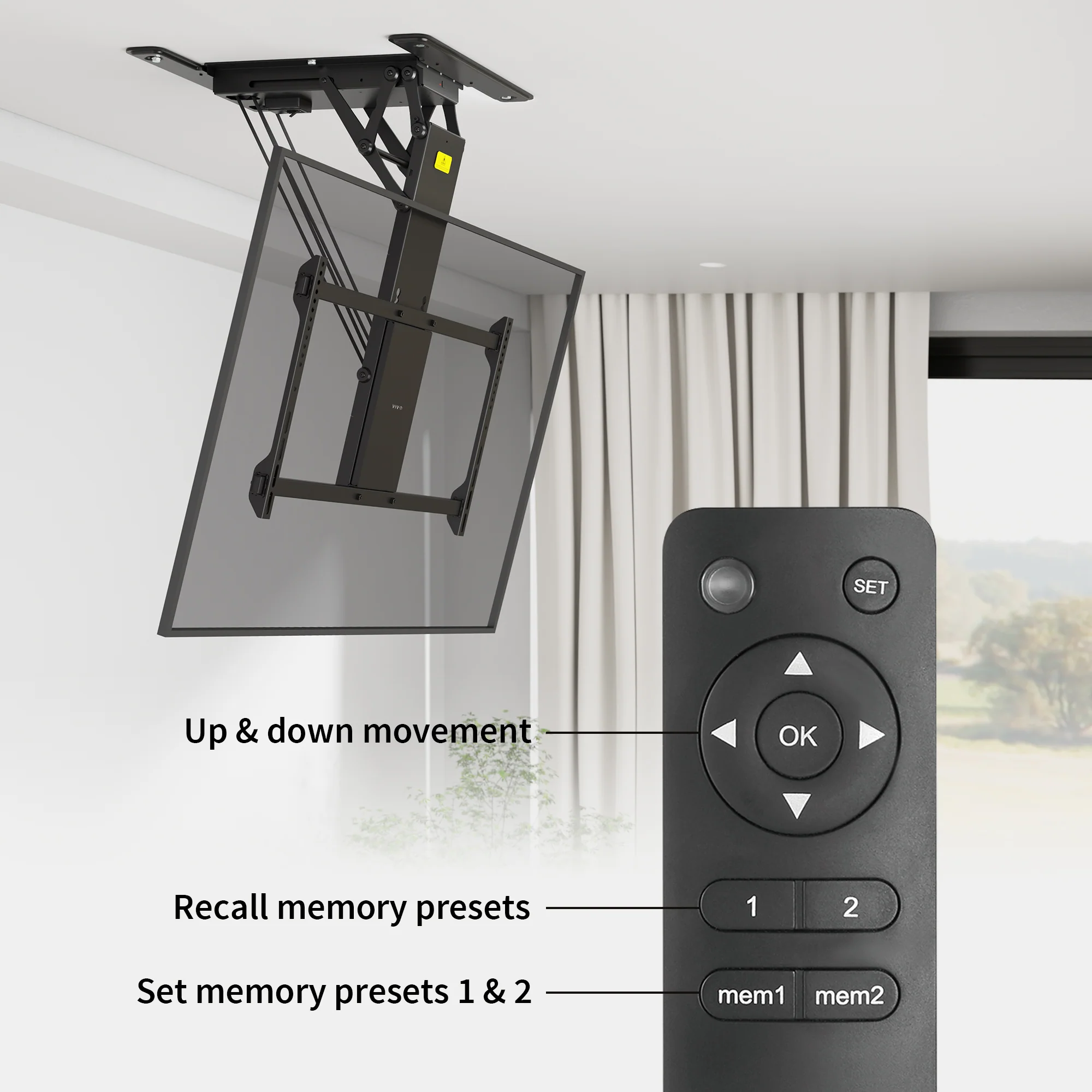 Electric Flip Down Ceiling Mount for 40” to 85” TVs - Image 8