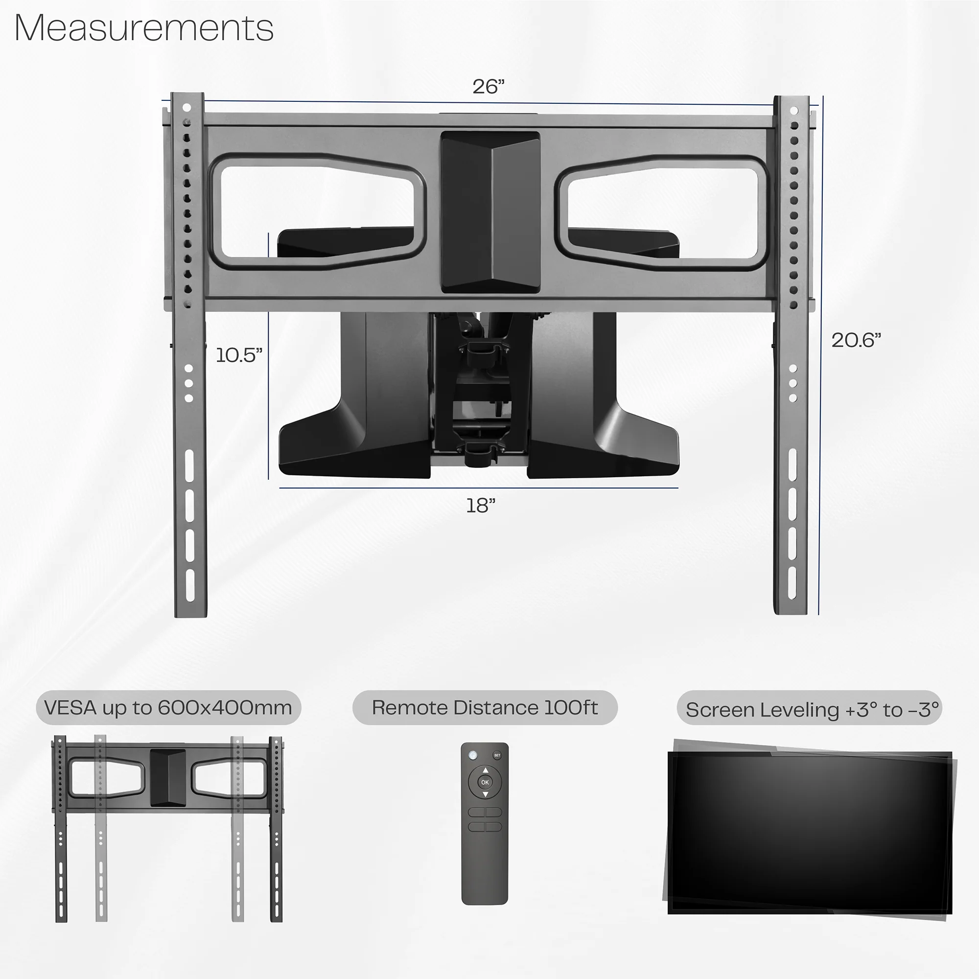 Electric TV Wall Mount for 37" to 70" TVs - Image 3
