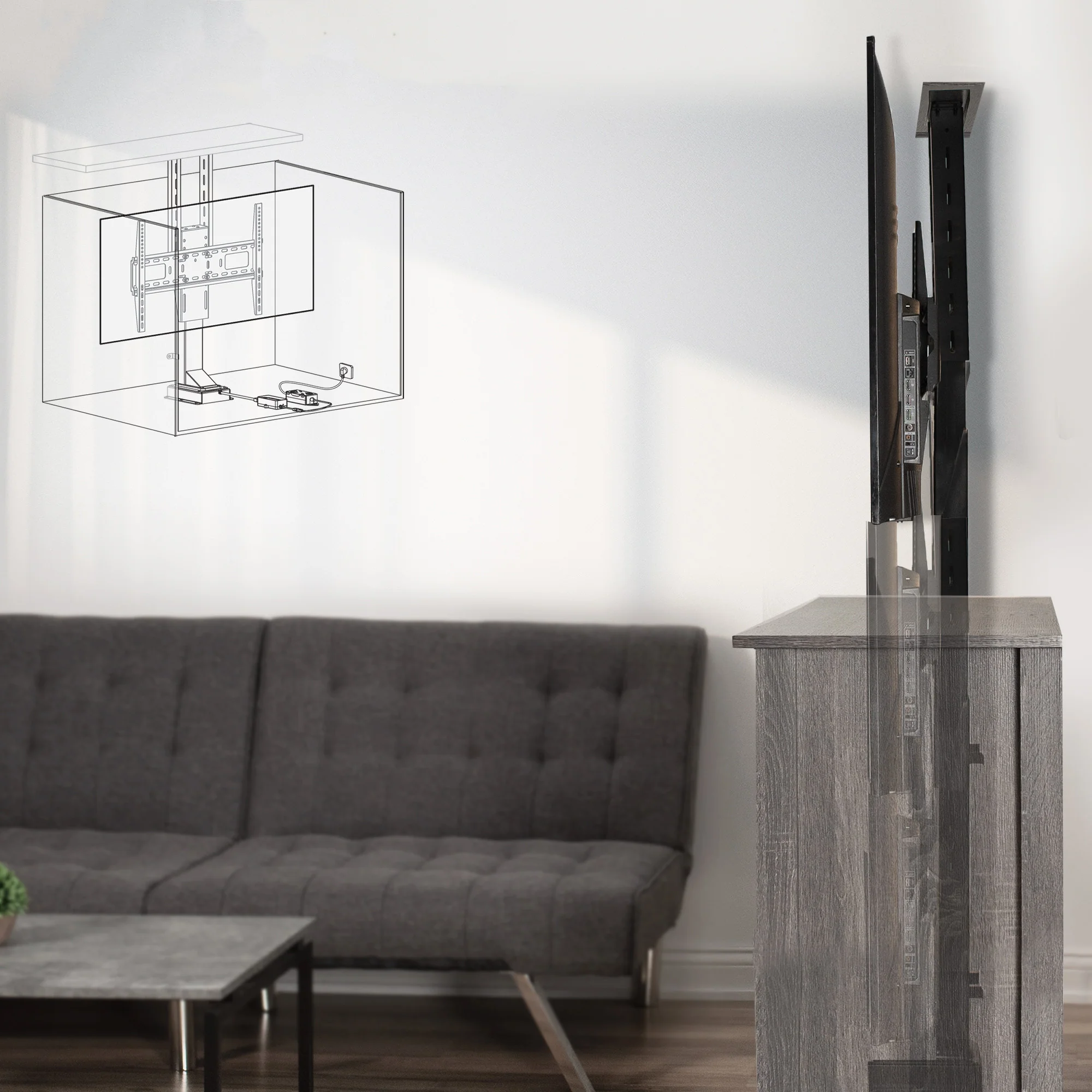 Motorized TV Stand for 37" to 77" TVs - Image 6