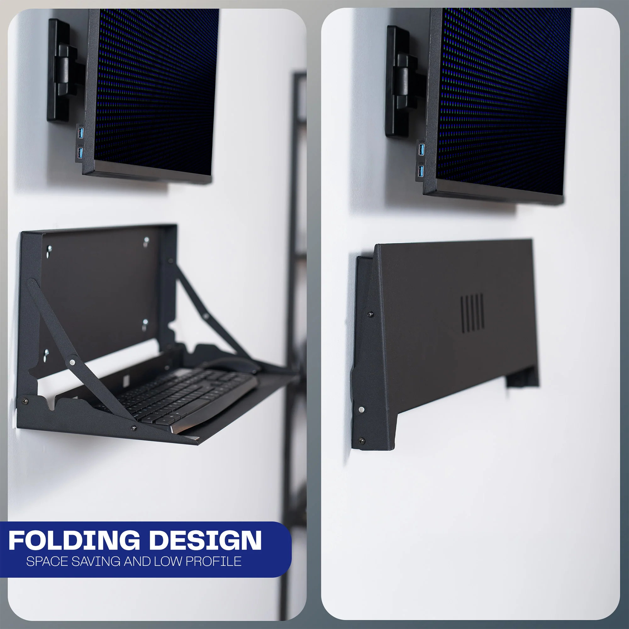 Flip Down Keyboard Tray Wall Mount - Image 5
