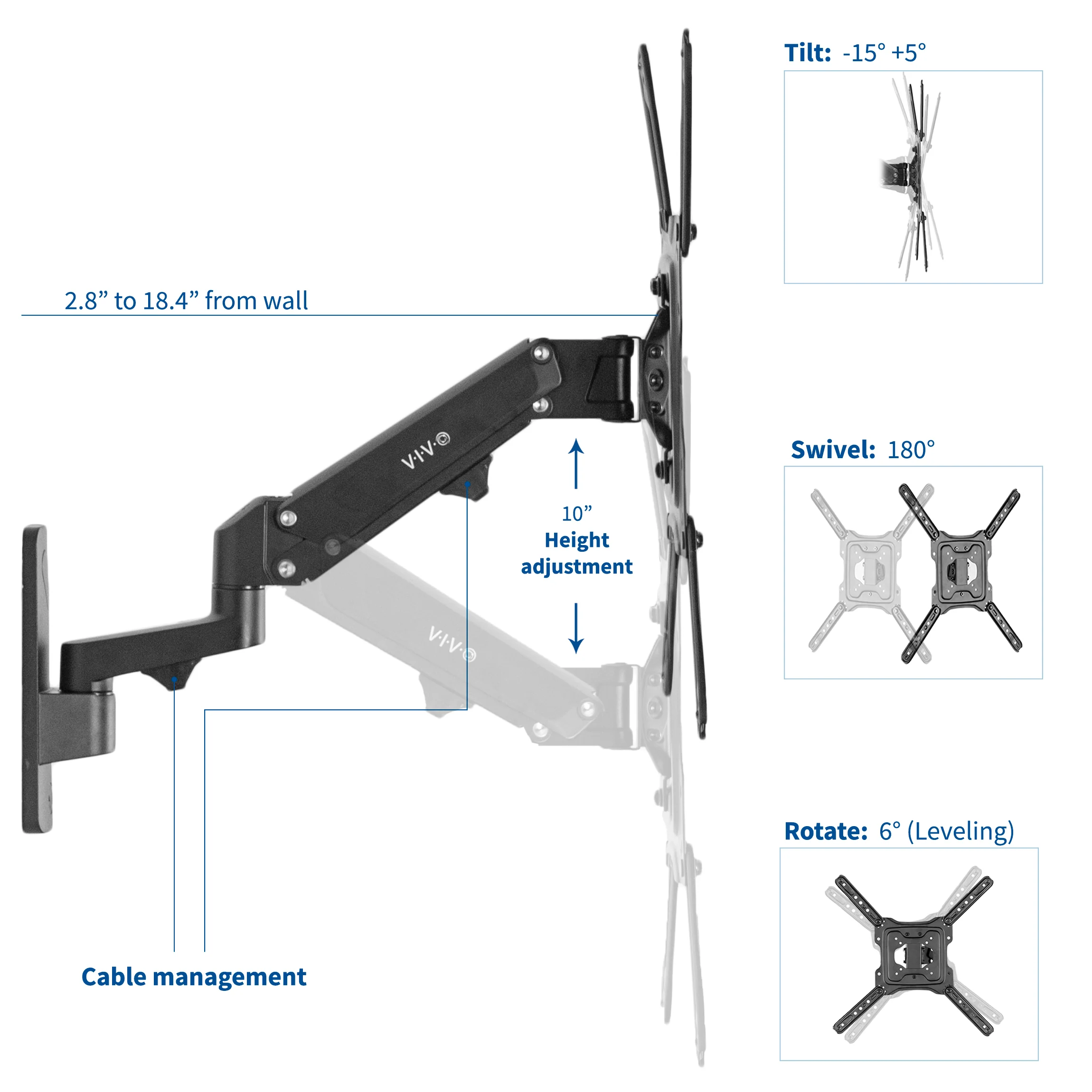 Aluminum Wall Mount for 23” to 55” TVs - Image 4