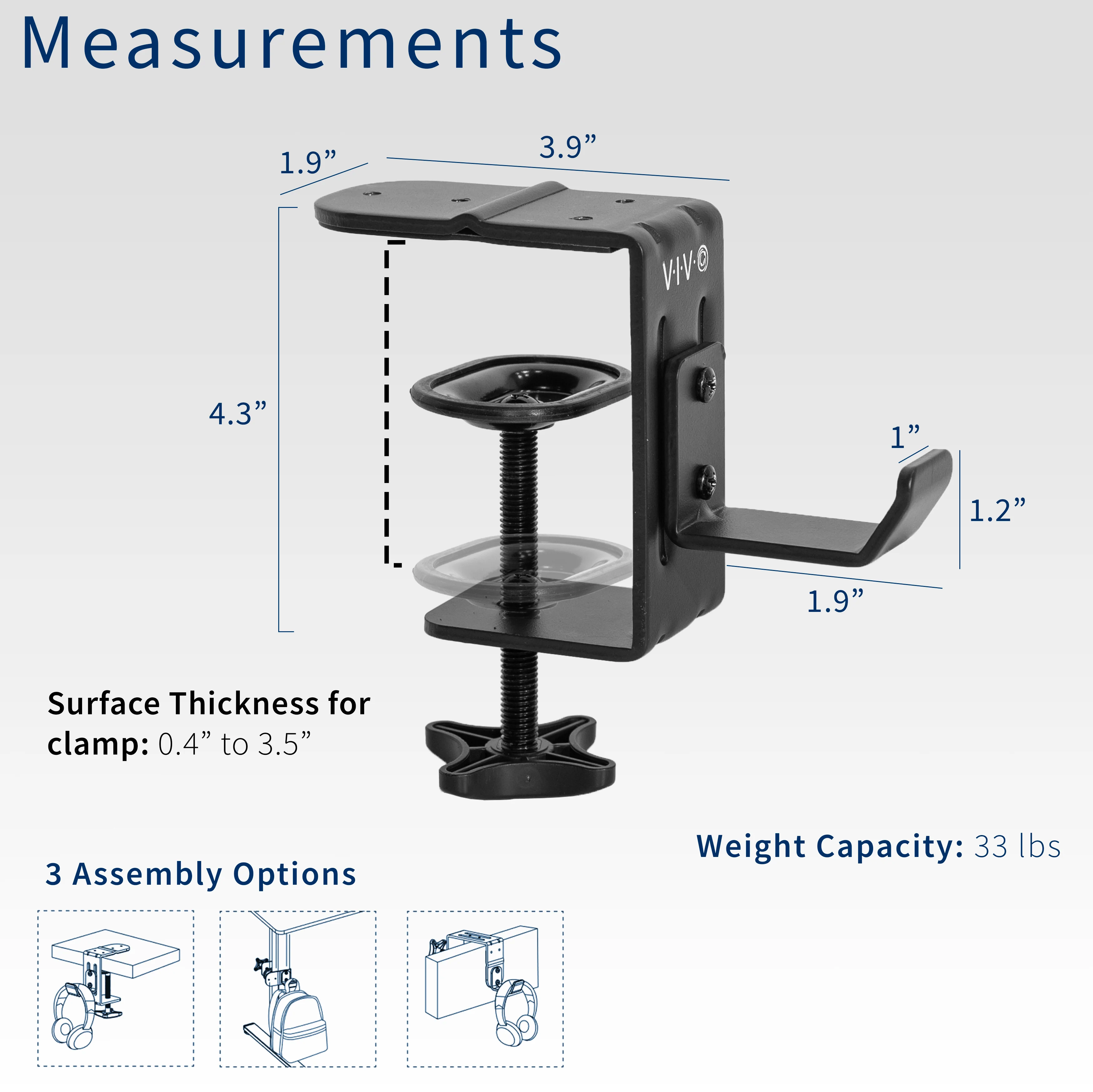 Under Desk Leg Clamp Hook - Image 4