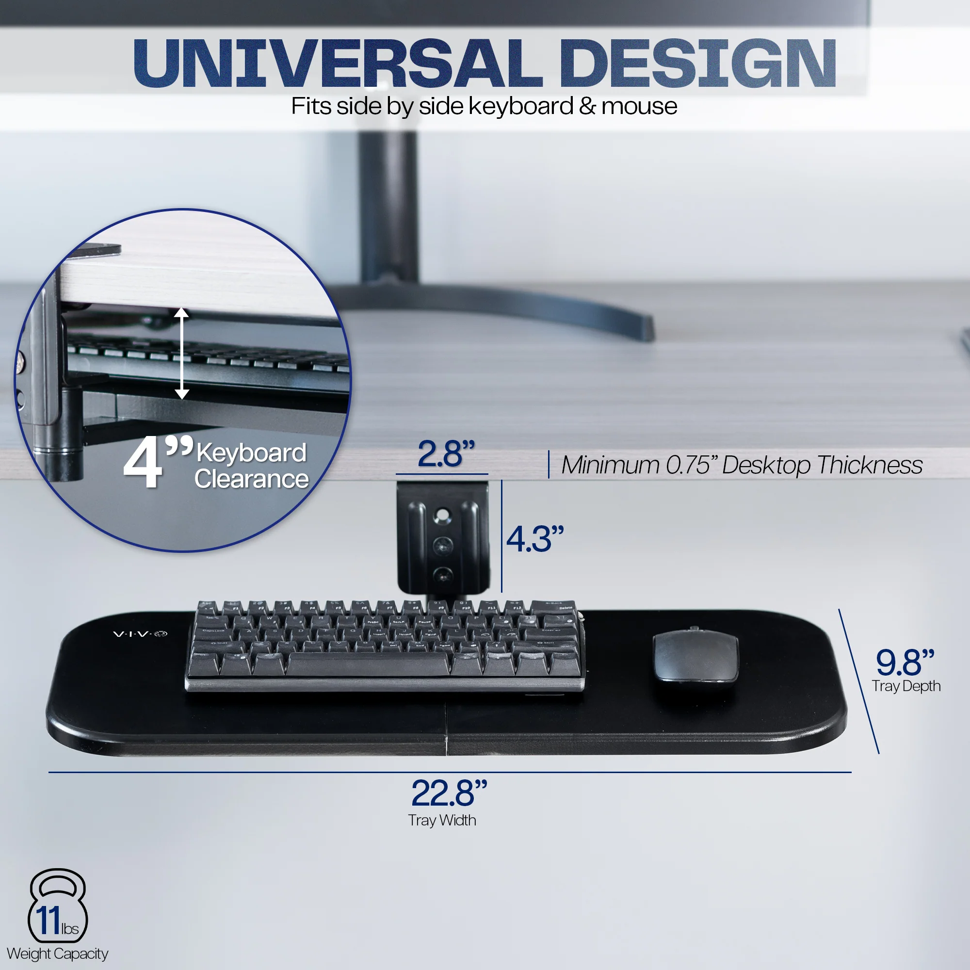 Under Desk Rotating Keyboard Tray - Image 4