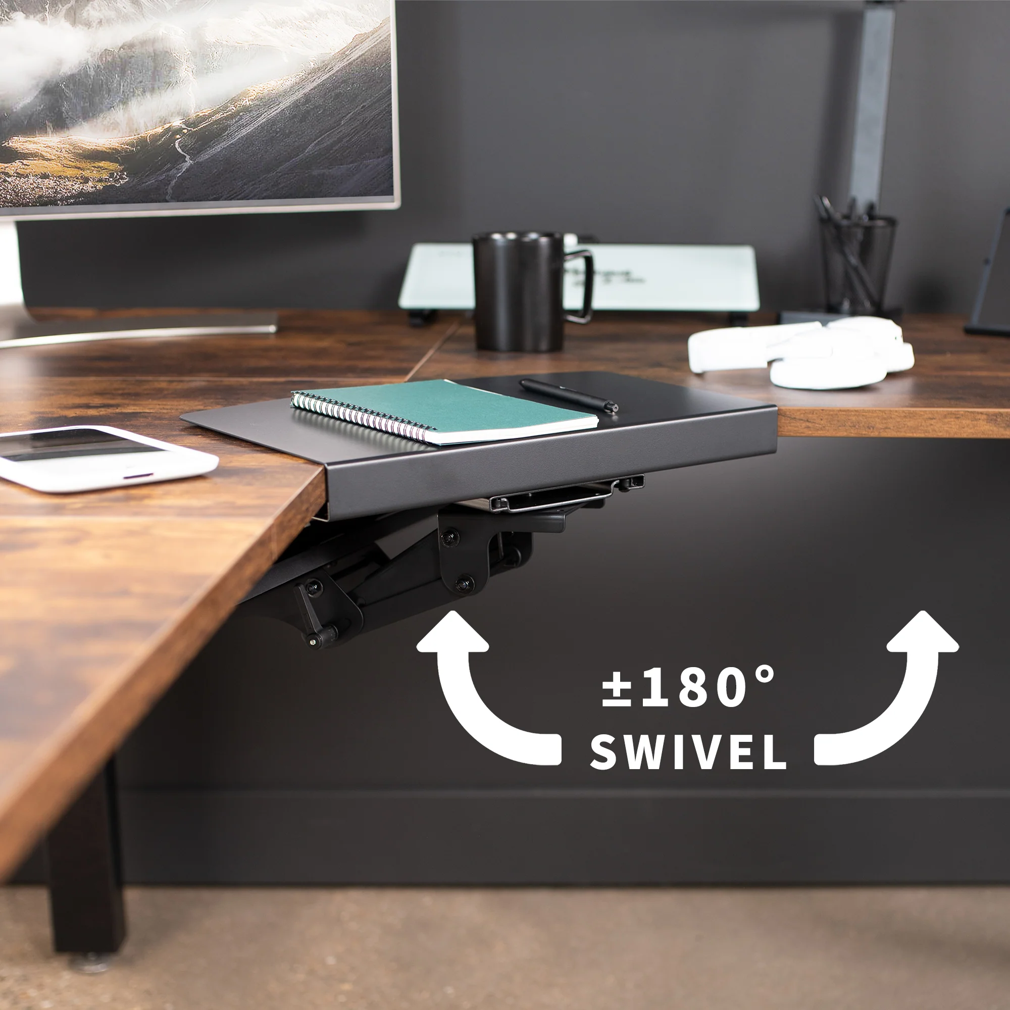 Corner Desk Keyboard Tray - Image 7