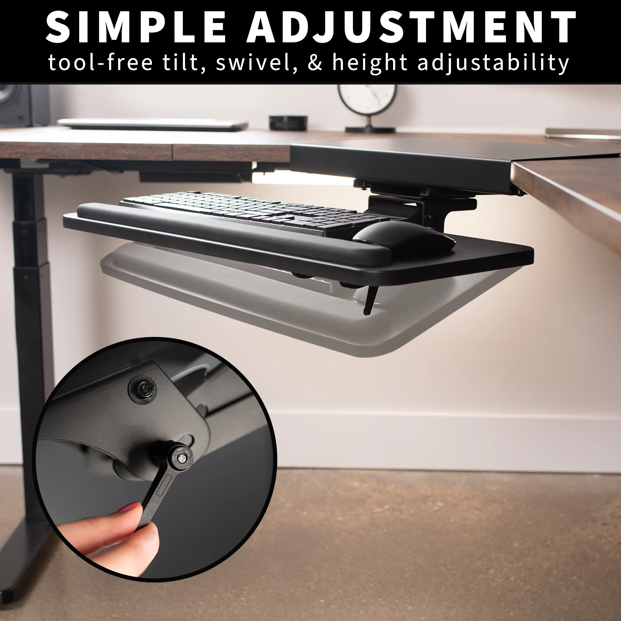 Corner Desk Keyboard Tray - Image 8