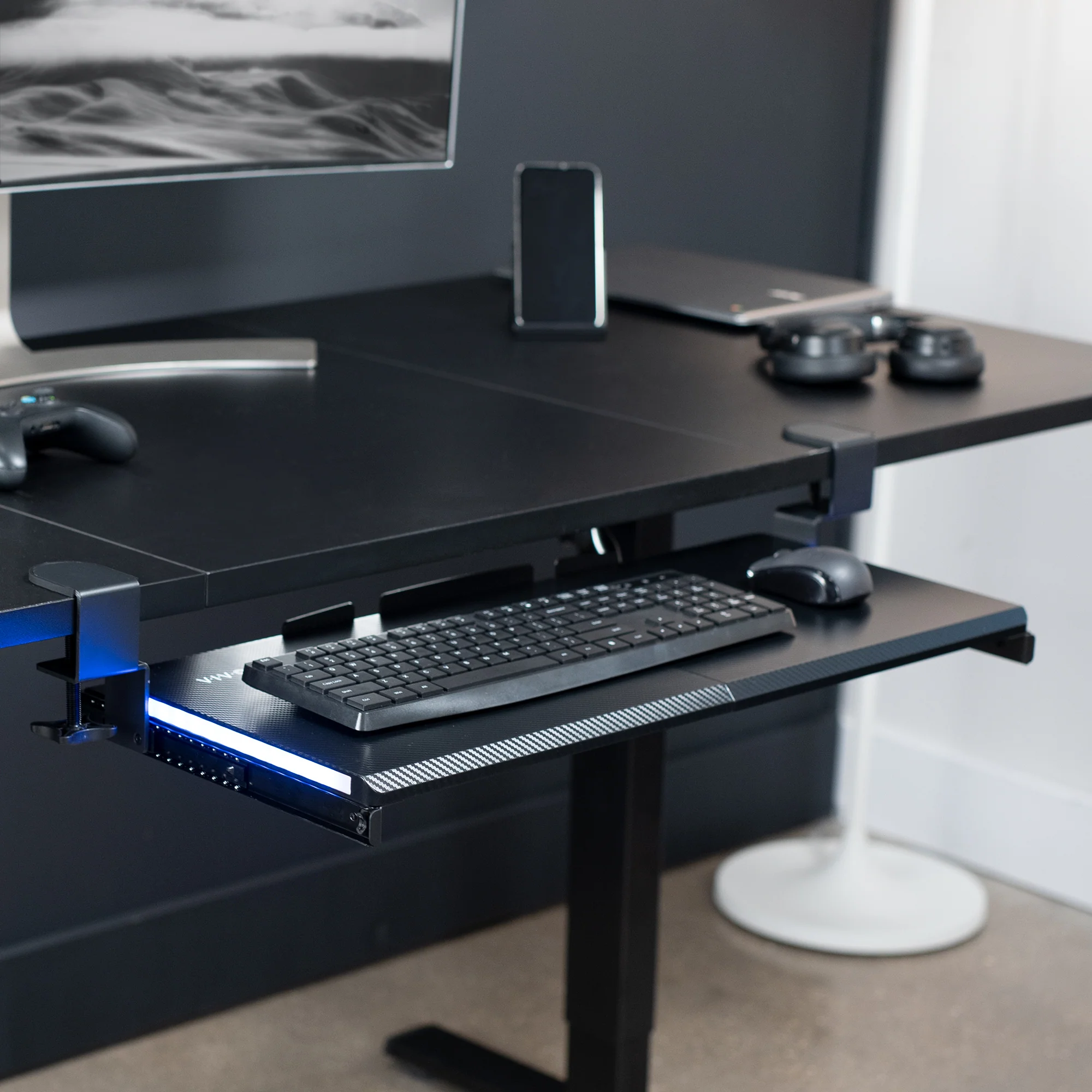 Clamp-on Keyboard Tray with RGB Lights - Image 2