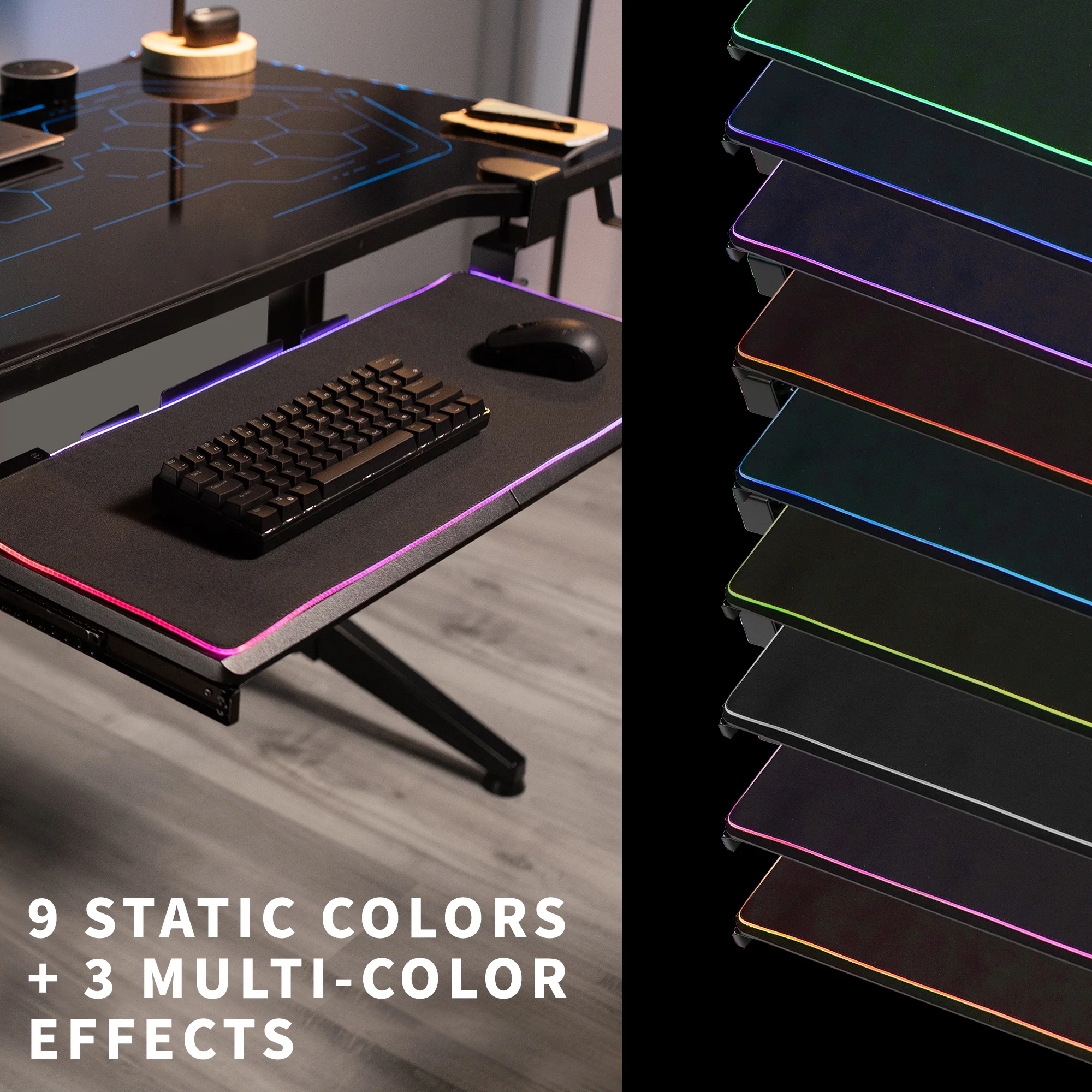 Clamp-on Keyboard Tray with RGB Pad - Image 7
