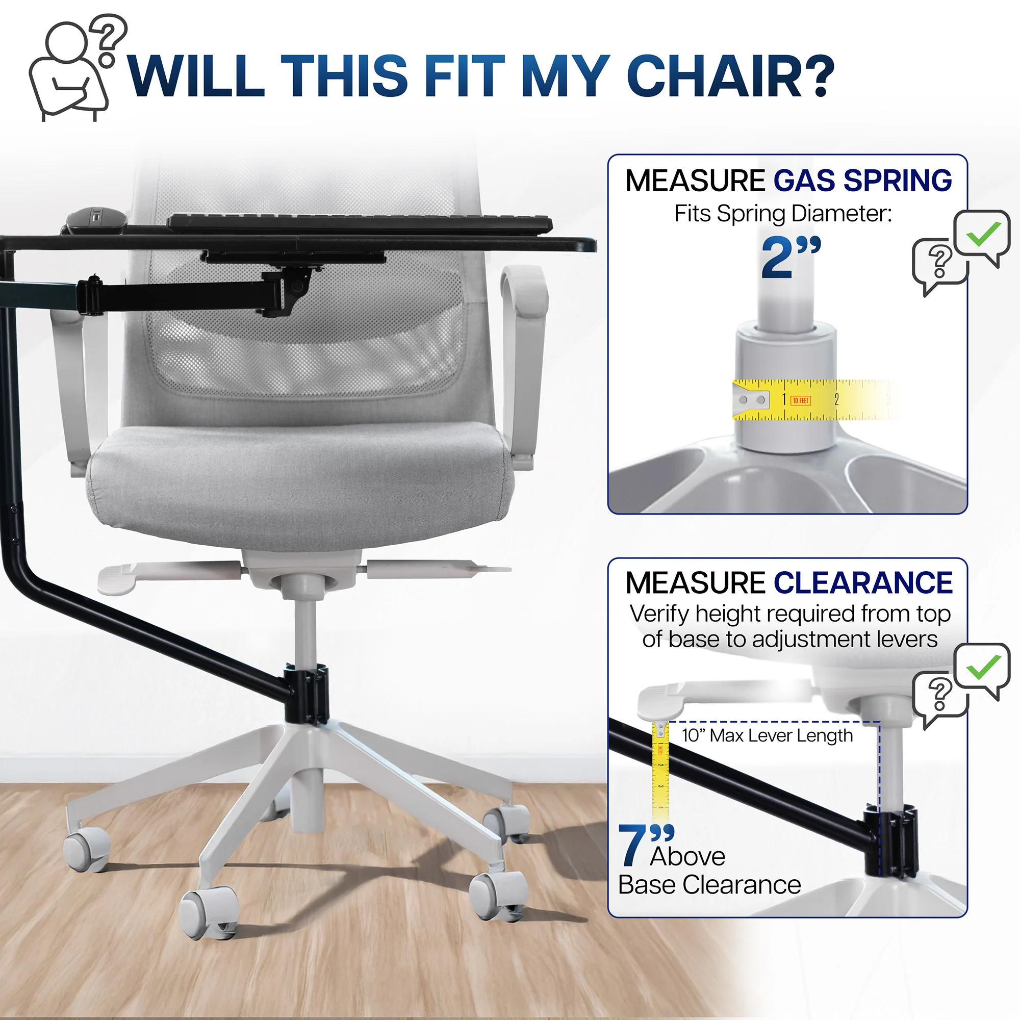 Office Chair Mounted Keyboard Tray - Image 5