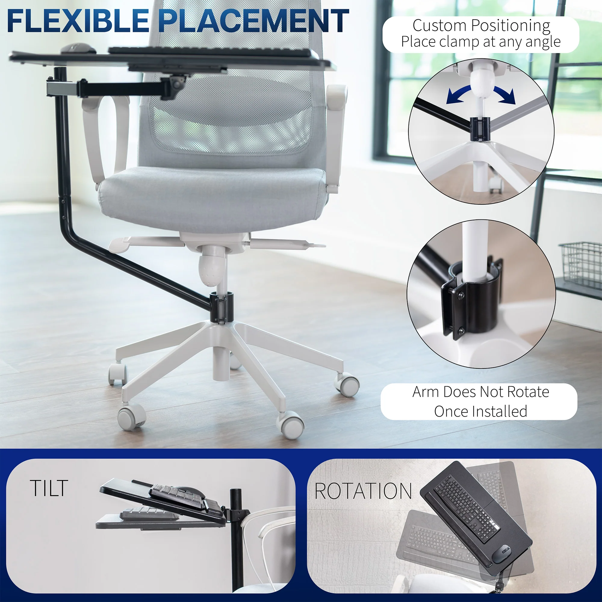 Office Chair Mounted Keyboard Tray - Image 6