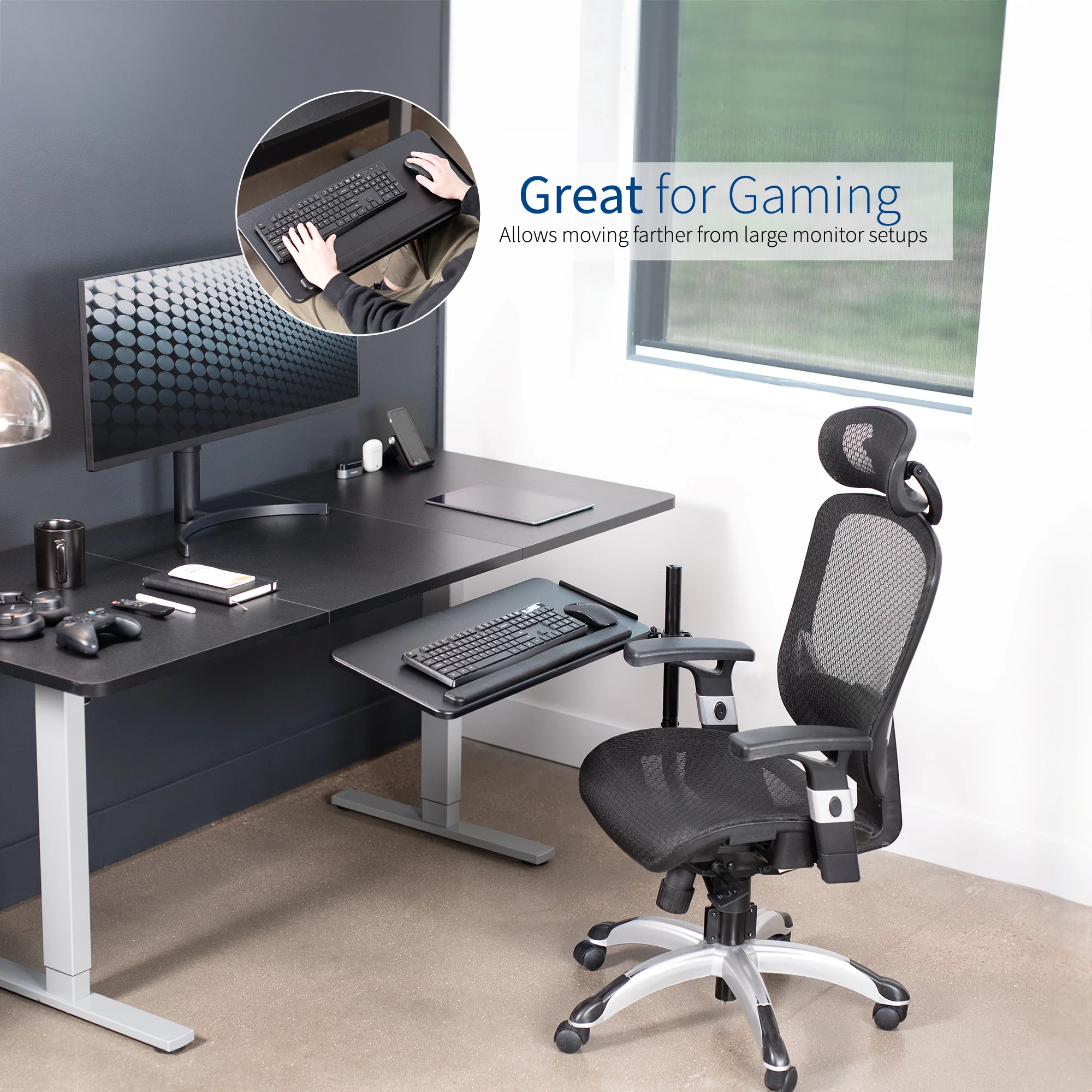 Office Chair Mounted Keyboard Tray - Image 9
