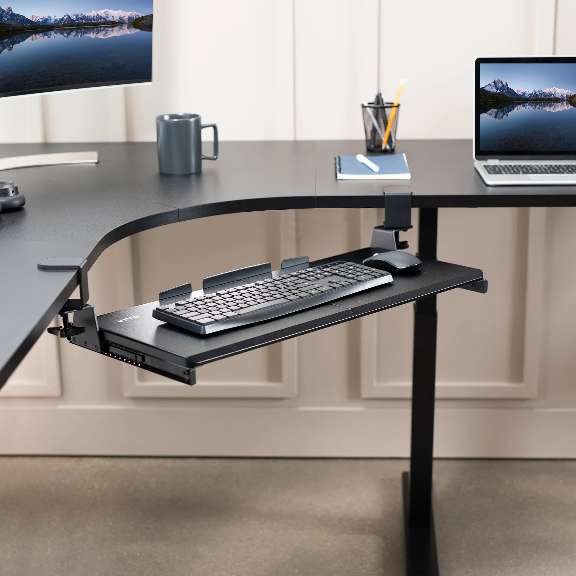 Clamp-on Keyboard Tray for Corner Desk - Image 9