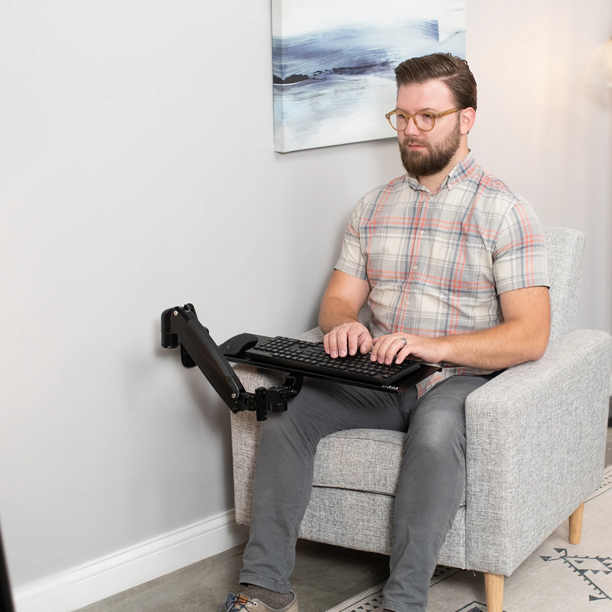 Pneumatic Wall Mounted Keyboard Tray - Image 10