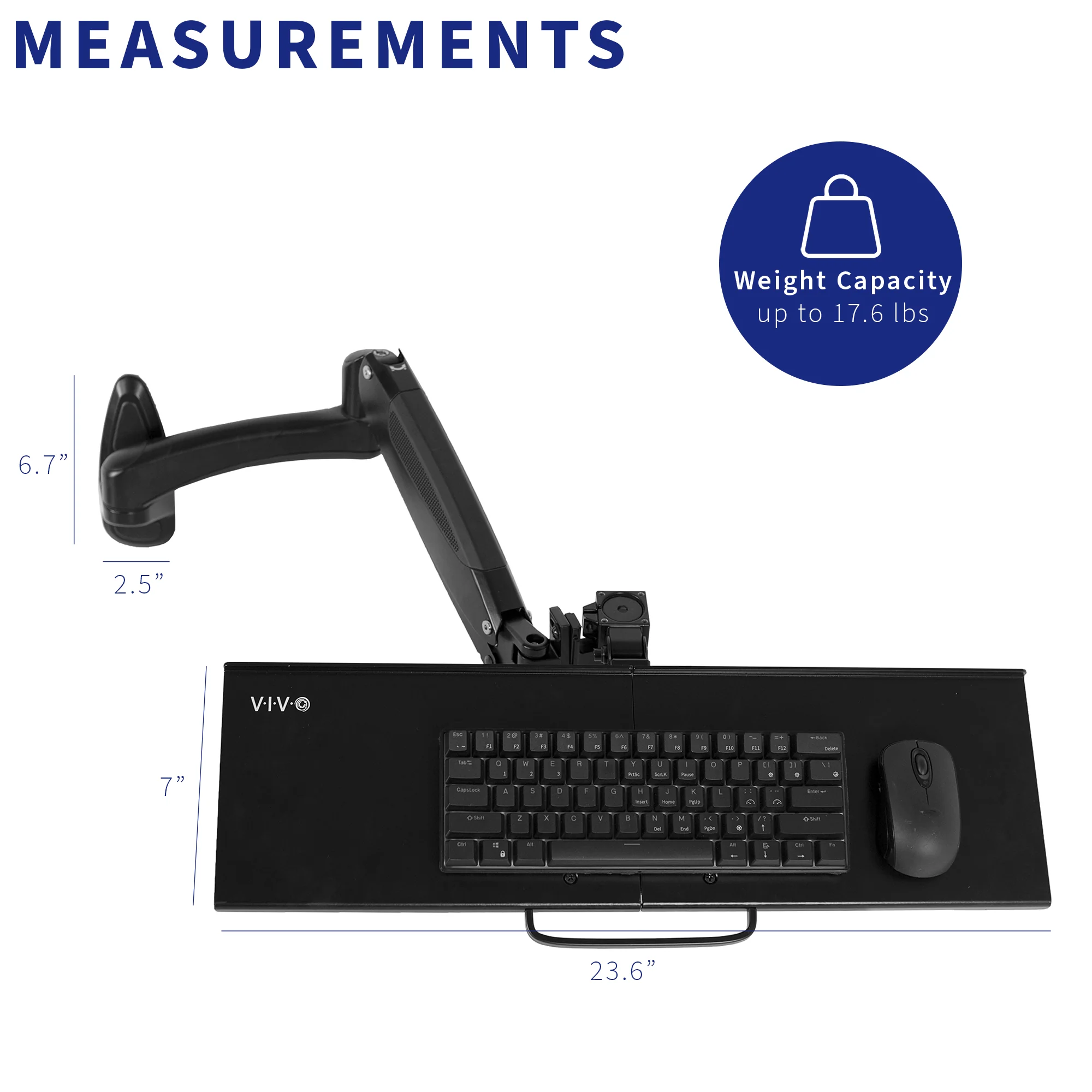 Pneumatic Wall Mounted Keyboard Tray - Image 4