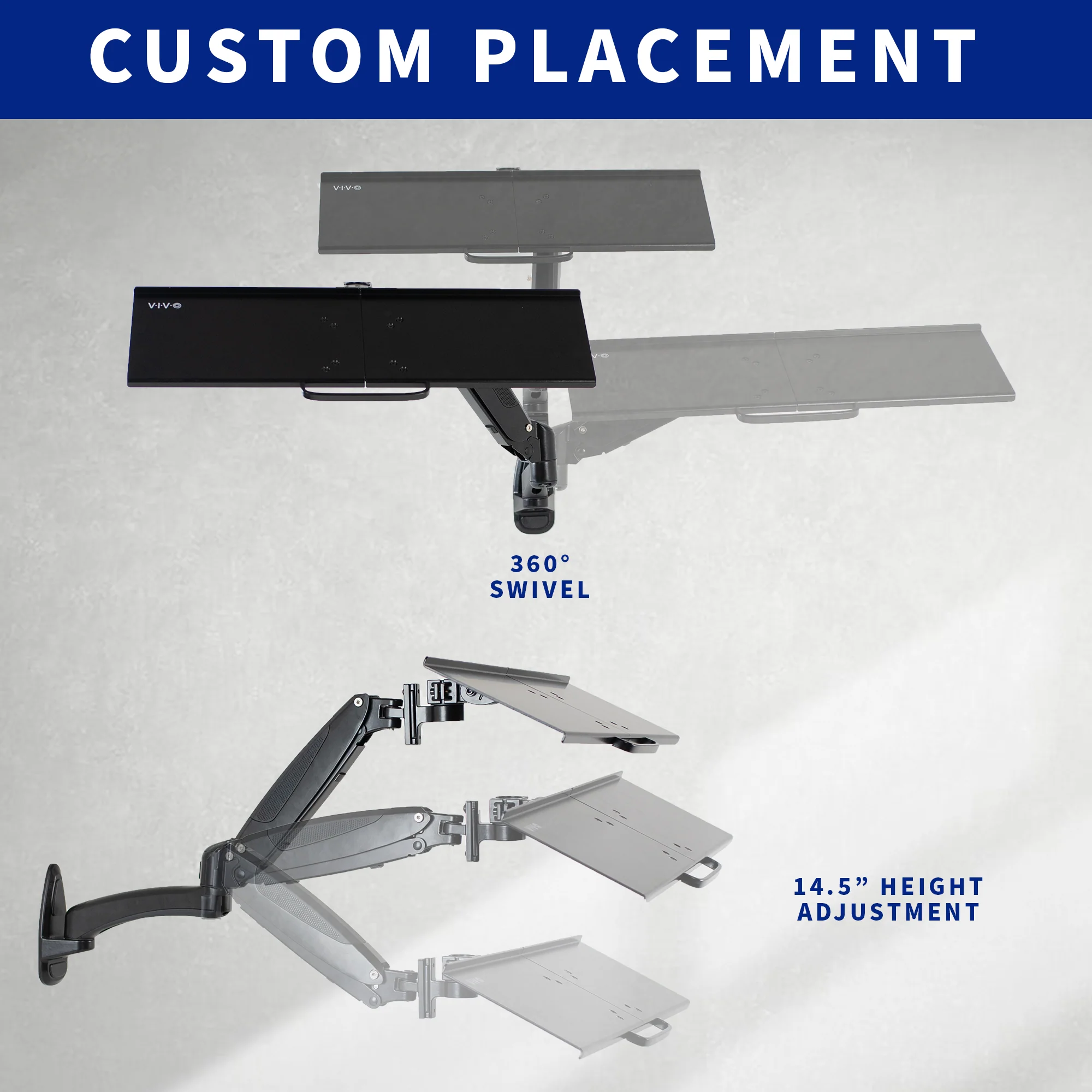 Pneumatic Wall Mounted Keyboard Tray - Image 9