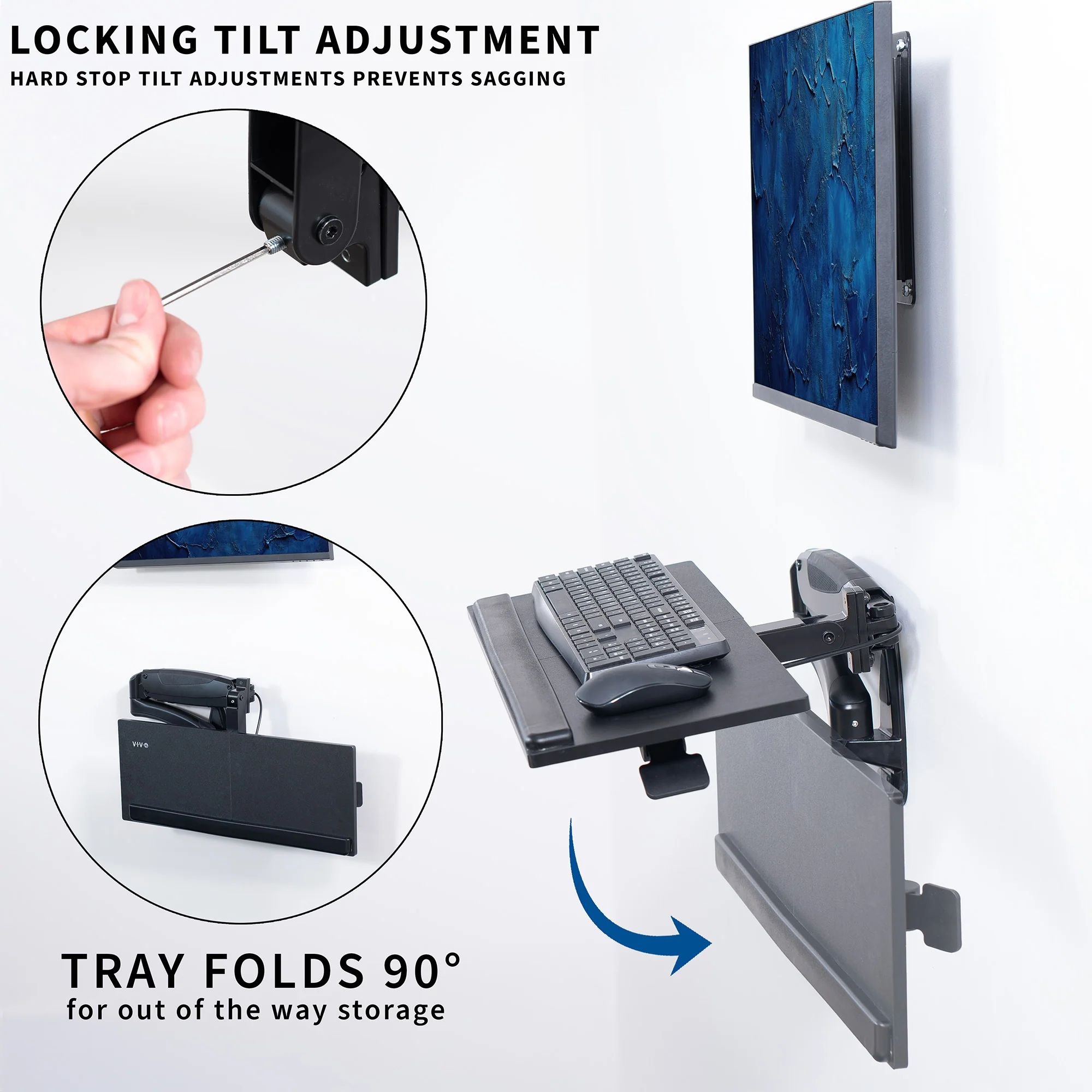 Pneumatic Wall Mounted Keyboard Tray - Image 5