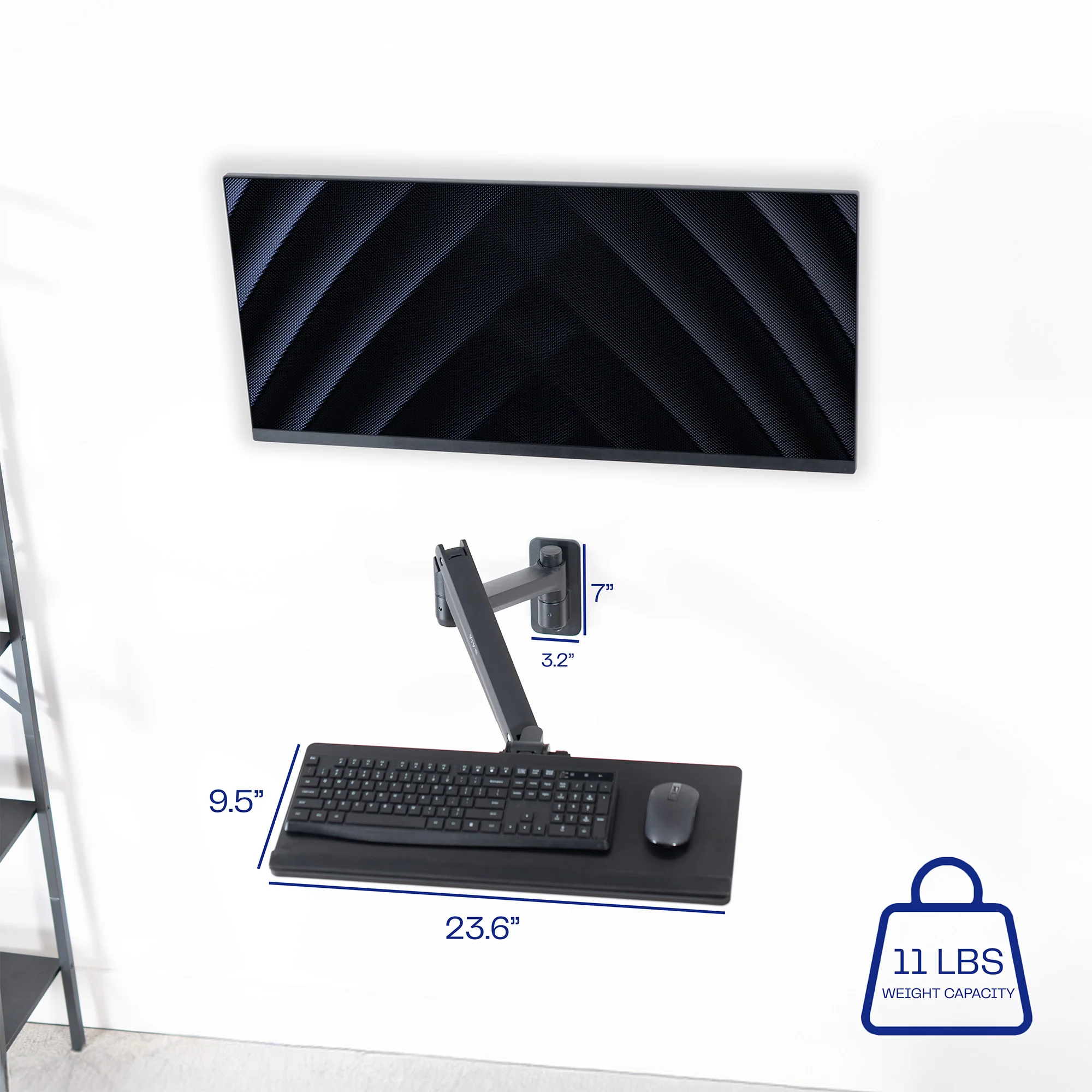 Pneumatic Wall Mounted Keyboard Tray - Image 4