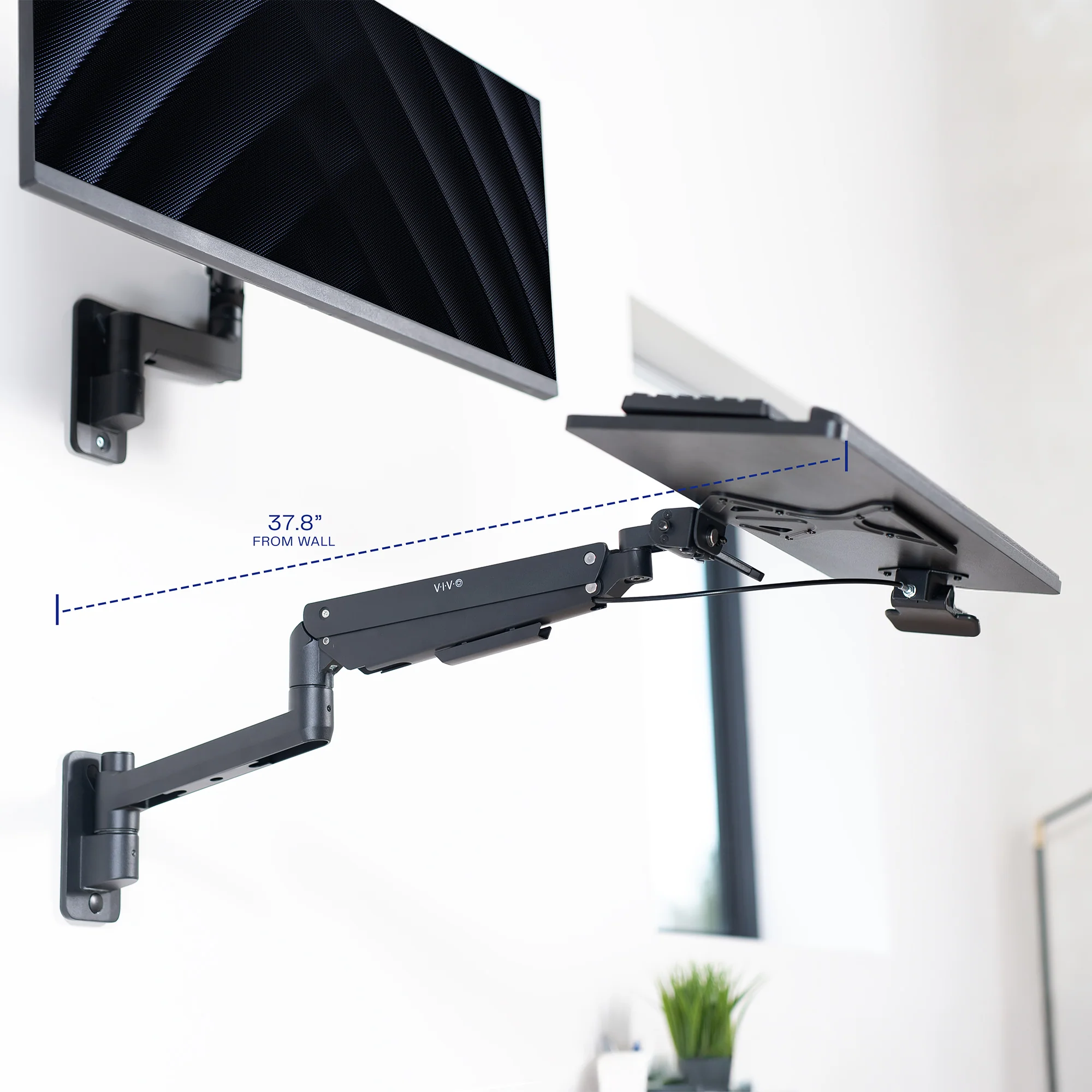Pneumatic Wall Mounted Keyboard Tray - Image 5