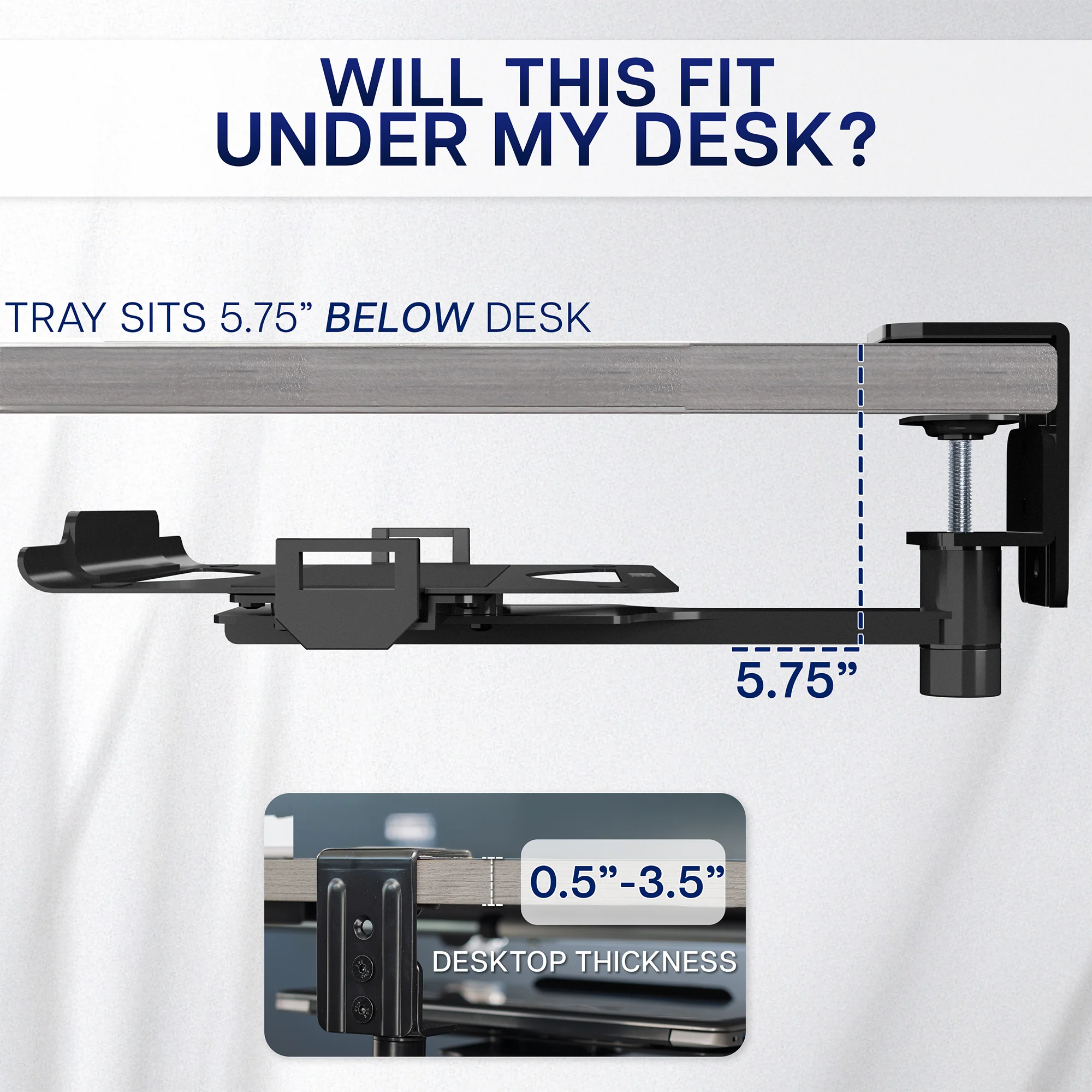 Single Clamp Rotating Laptop Tray - Image 5