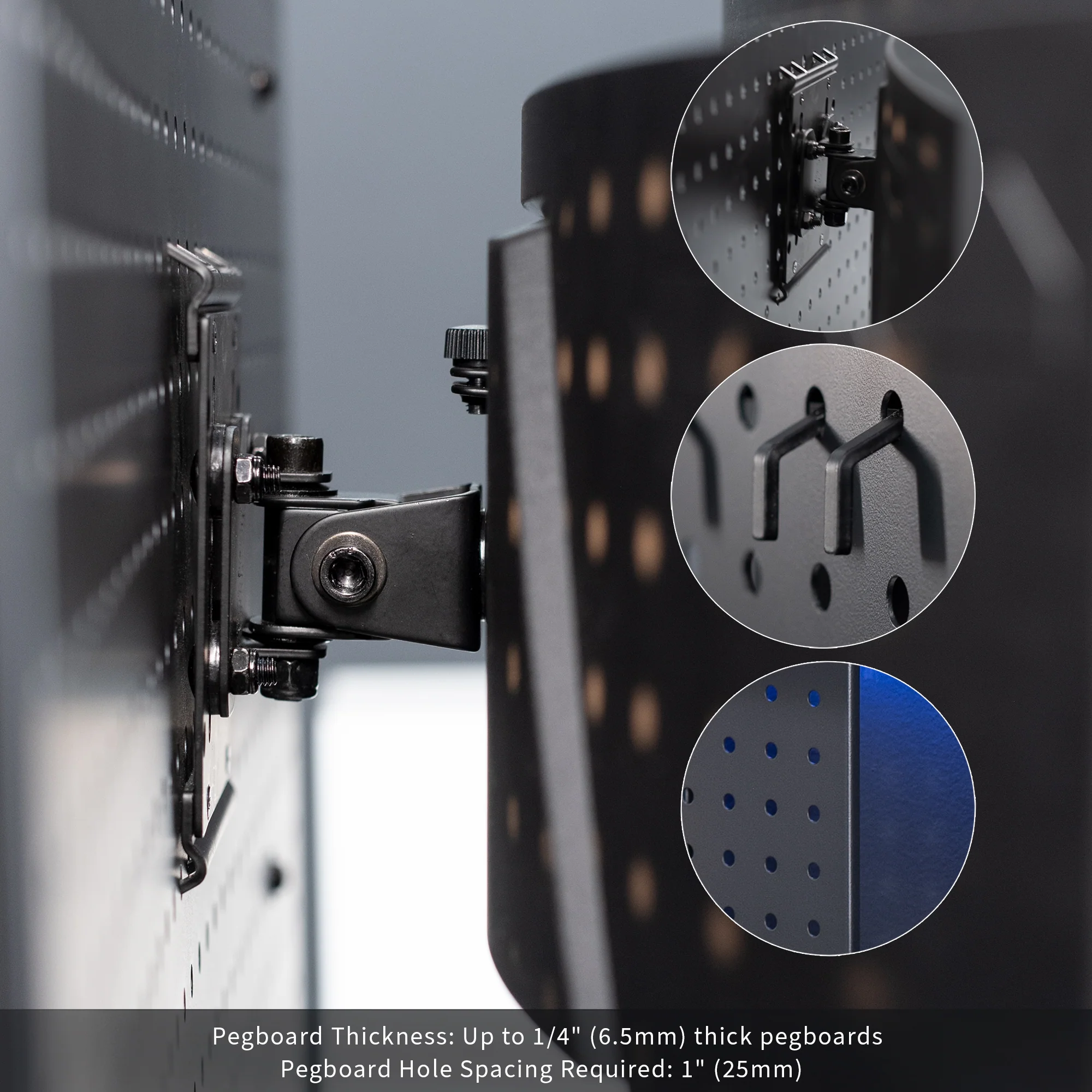 Single Monitor Pegboard Panel Mount - Image 4