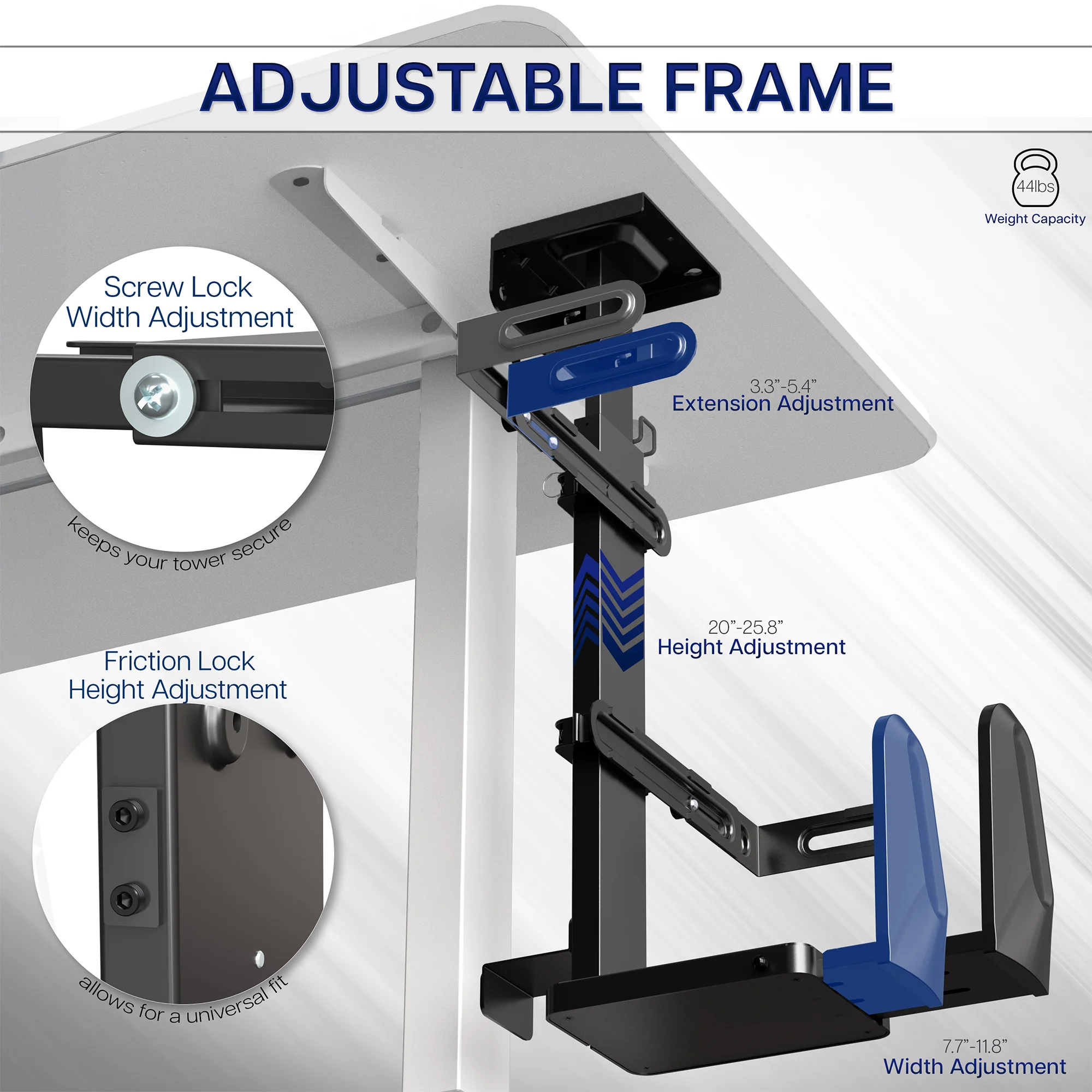 Large Under Desk and Wall PC Mount - Image 4