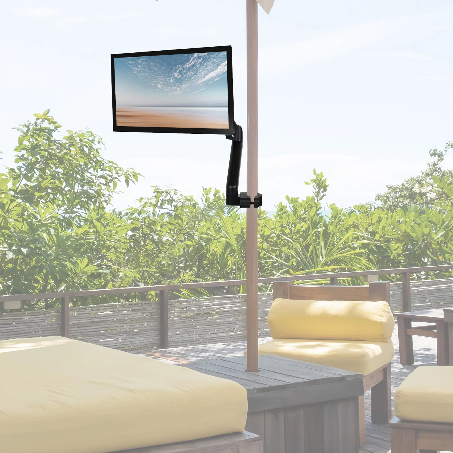 Pole Mount Pneumatic Monitor Arm for VESA 75x75mm and 100x100mm - Image 7