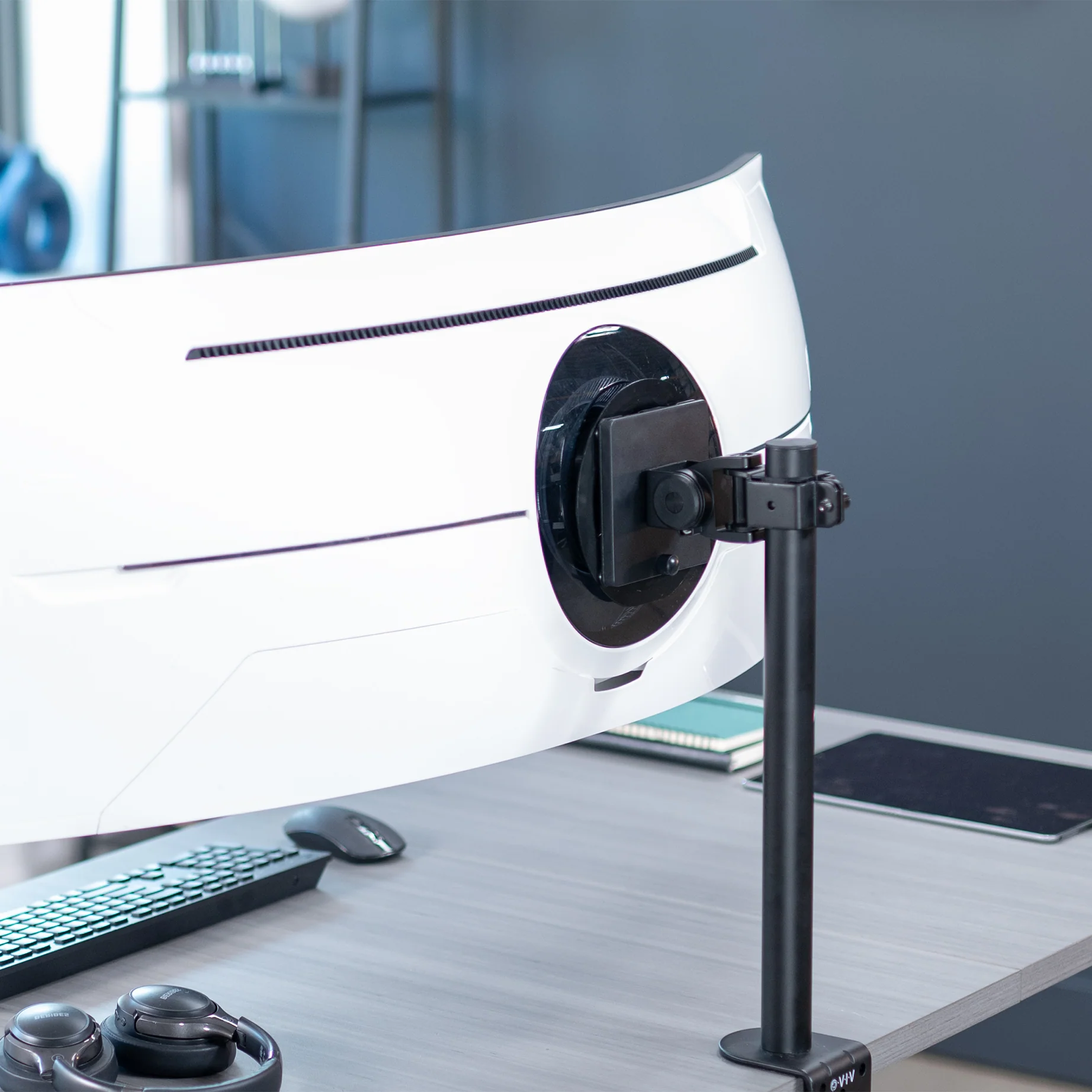 Pole Mount Ultrawide Monitor Bracket - Up to 49" Screens - Image 2