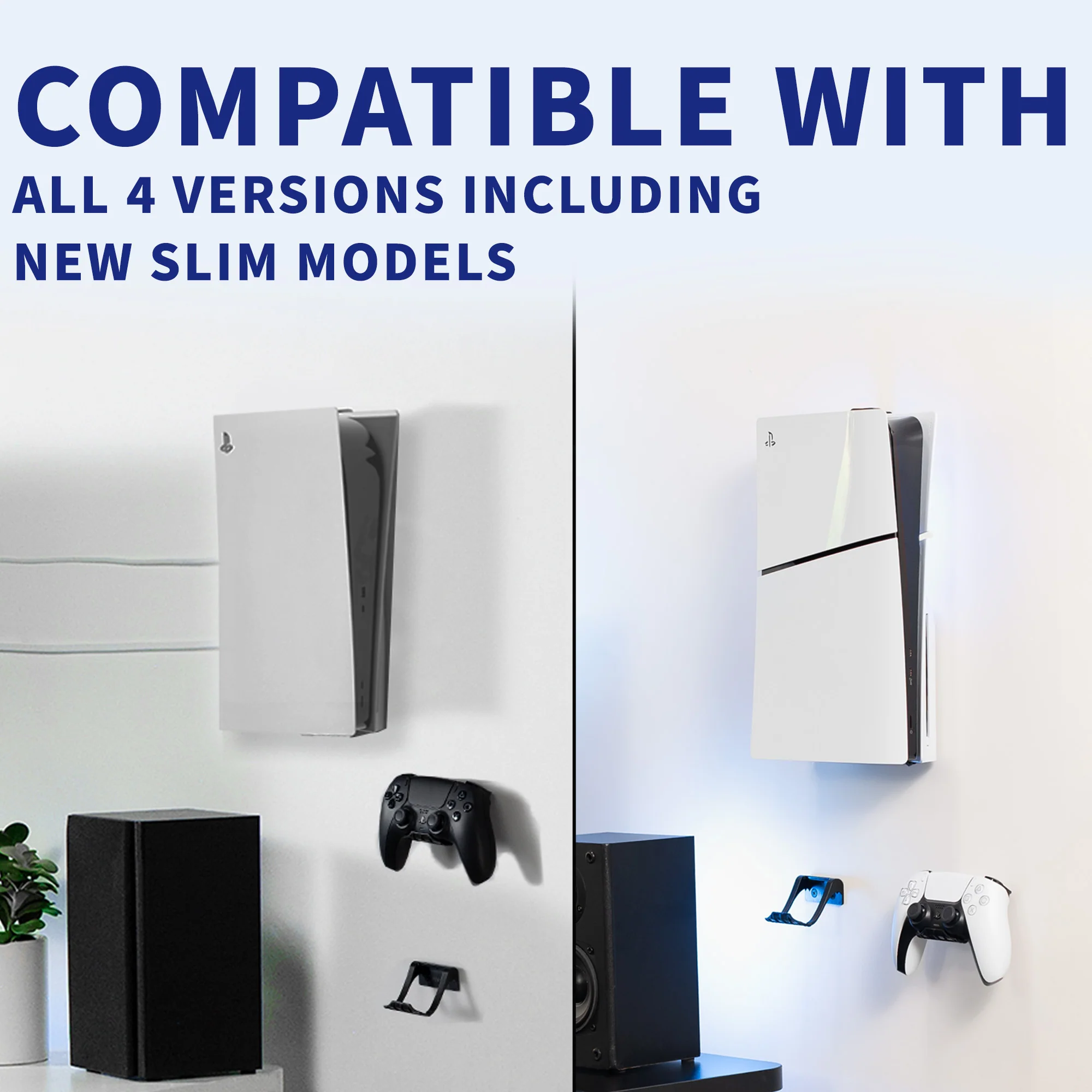 PS5 Wall Mount Bracket + 2 Controller Mounts - Image 4